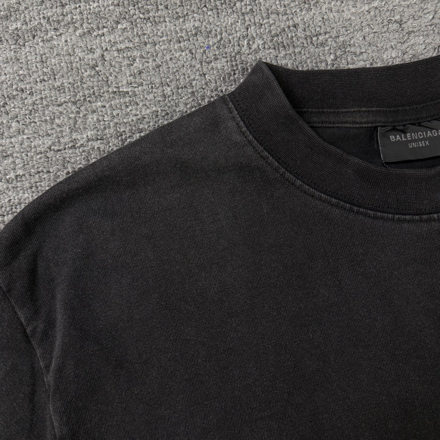 Balenciaga Balenciaga巴黎世家2025新款水洗款贴布绣logo 圆领短袖T恤