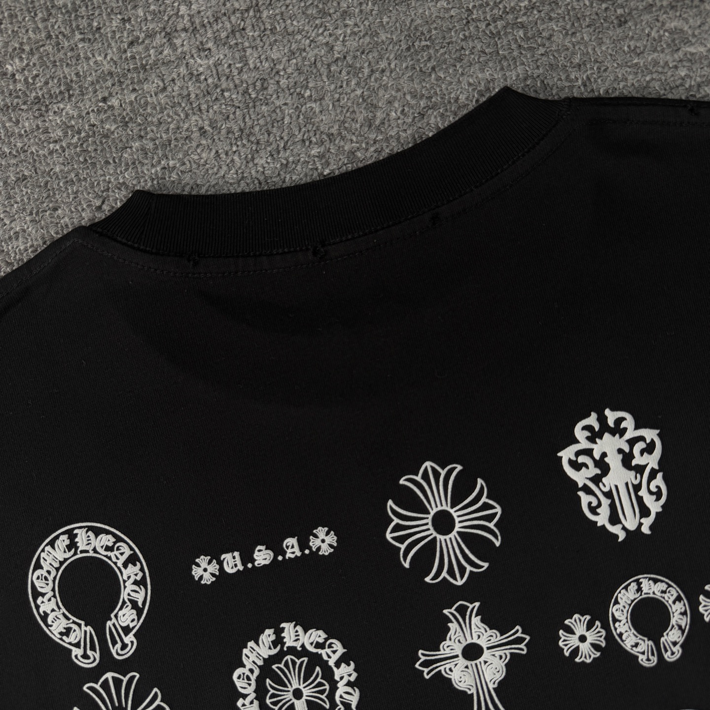 Chrome Hearts Chrome Hearts克罗心26ss新款重工做旧多元素logo短袖圆领T恤