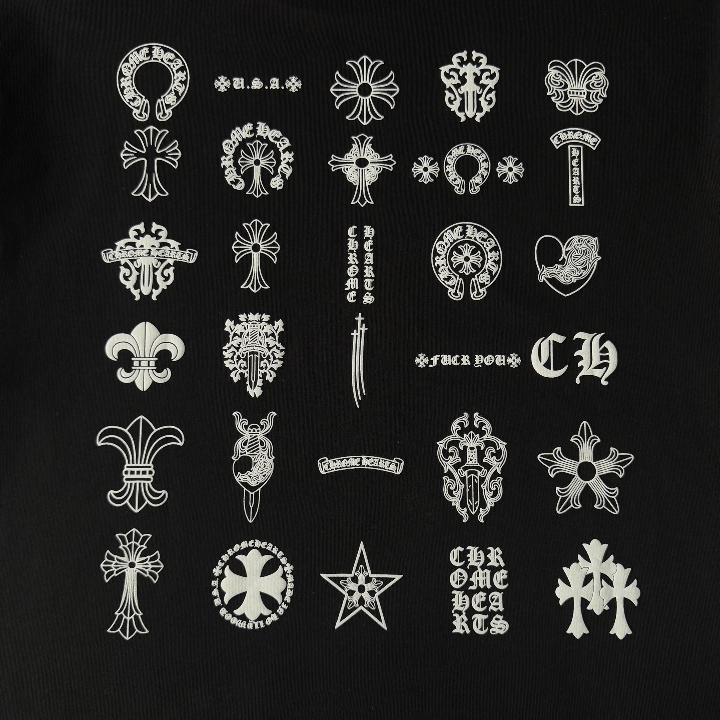 Chrome Hearts Chrome Hearts克罗心26ss新款重工做旧多元素logo短袖圆领T恤