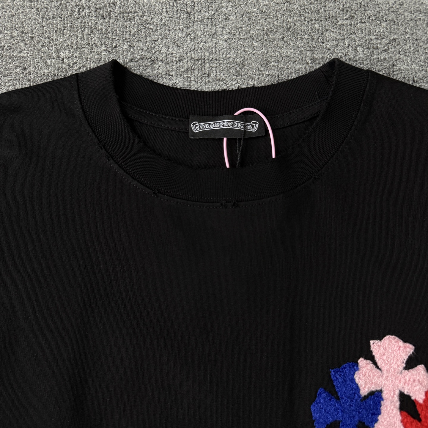 Chrome Hearts Chrome Hearts克罗心26ss新款彩色多巴胺十字架毛巾绣短袖做旧圆领T恤