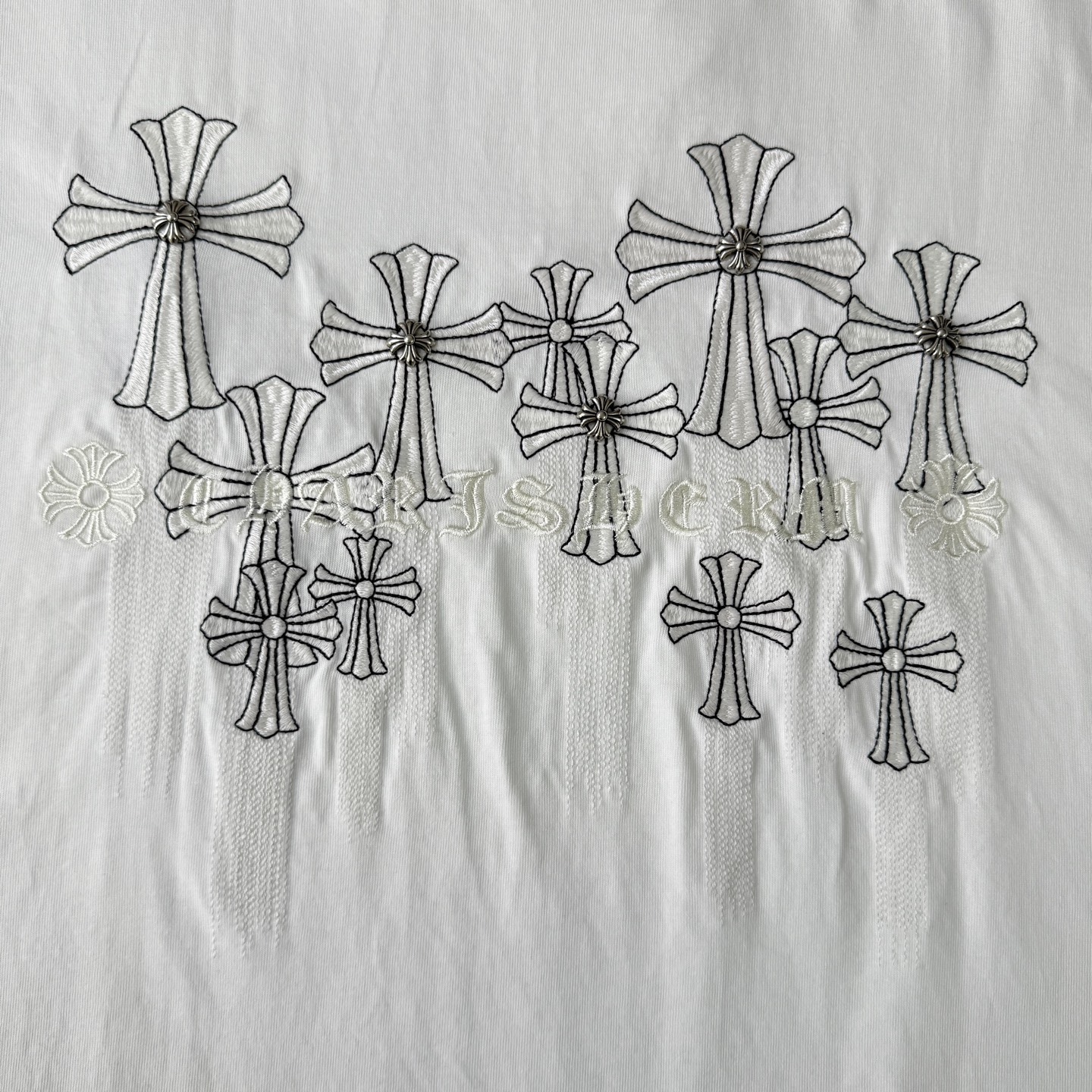 Chrome Hearts Chrome hearts克罗心CH26ss光变线刺绣重工短袖圆领T恤