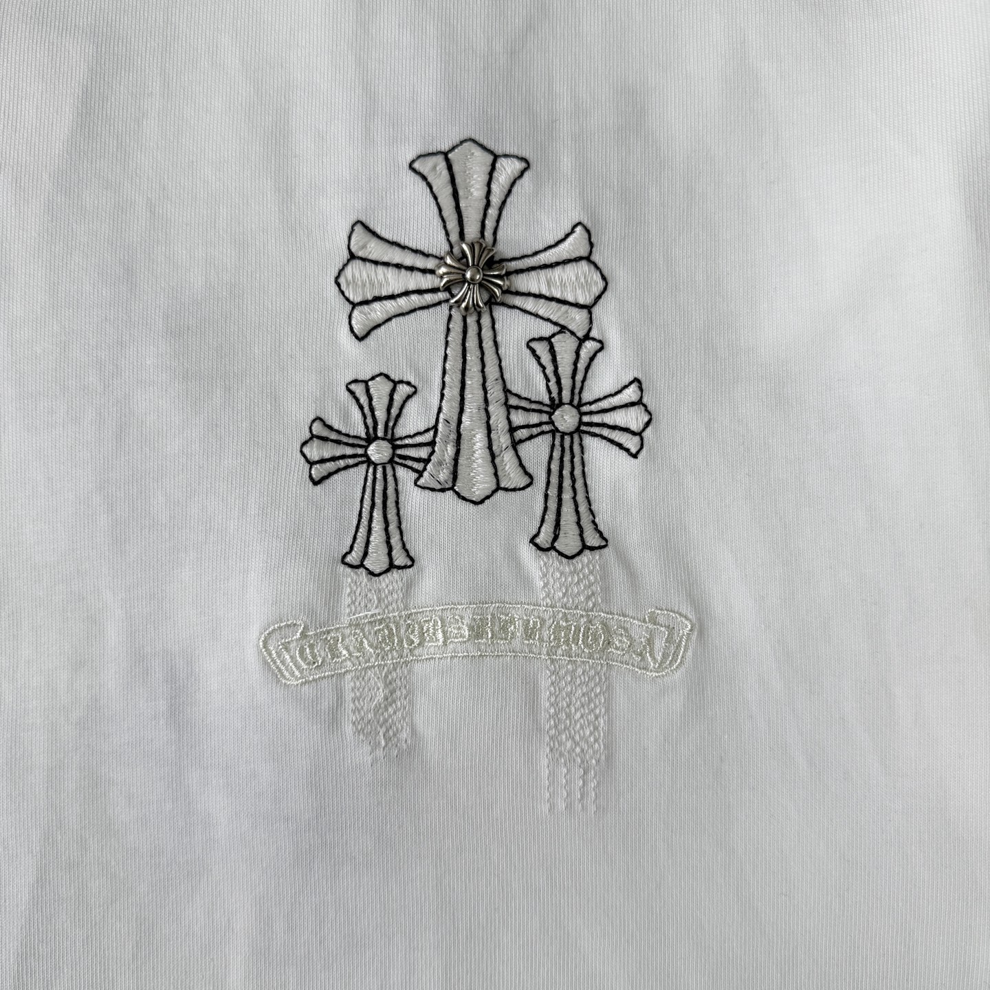 Chrome Hearts Chrome hearts克罗心CH26ss光变线刺绣重工短袖圆领T恤