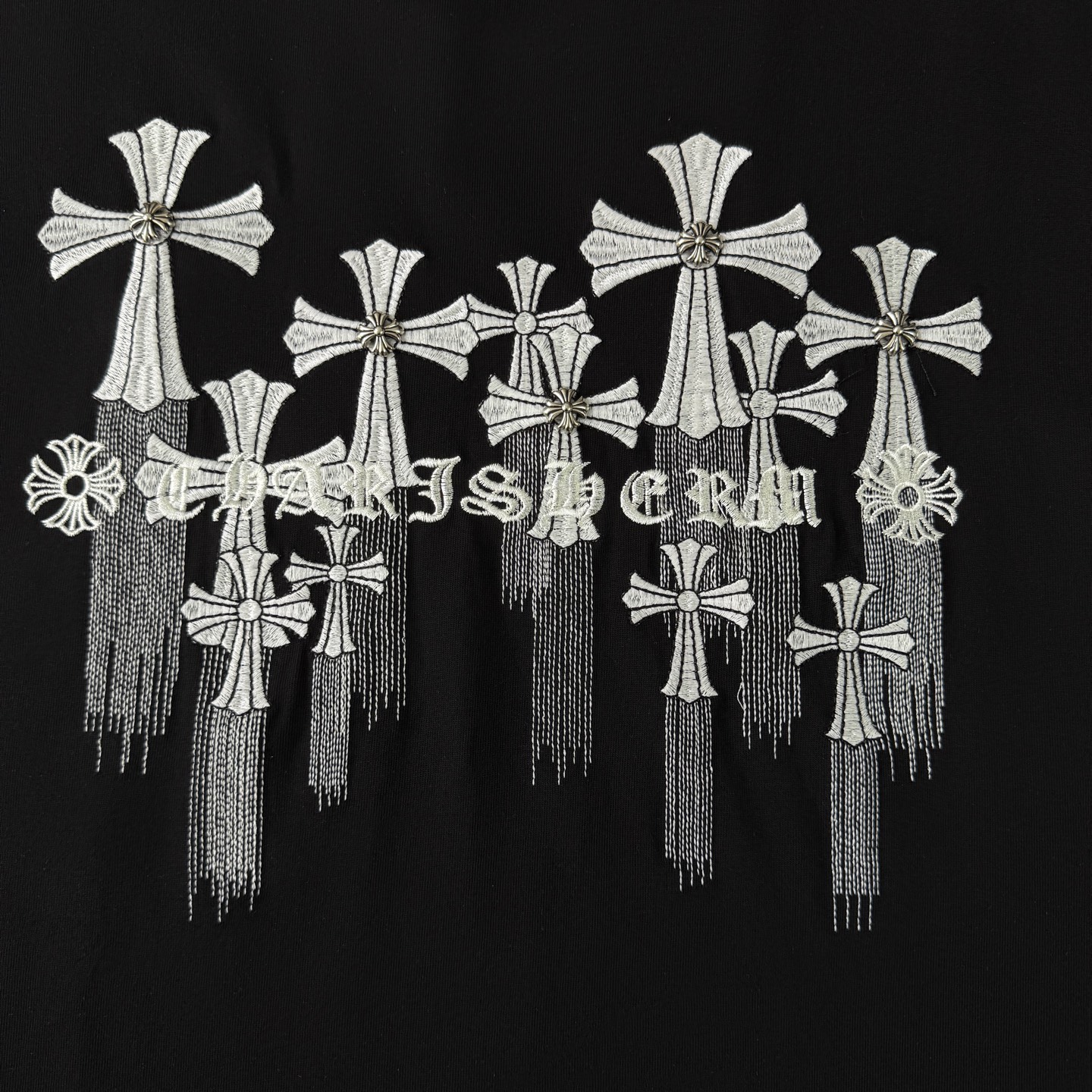 Chrome Hearts Chrome hearts克罗心CH26ss光变线刺绣重工短袖圆领T恤