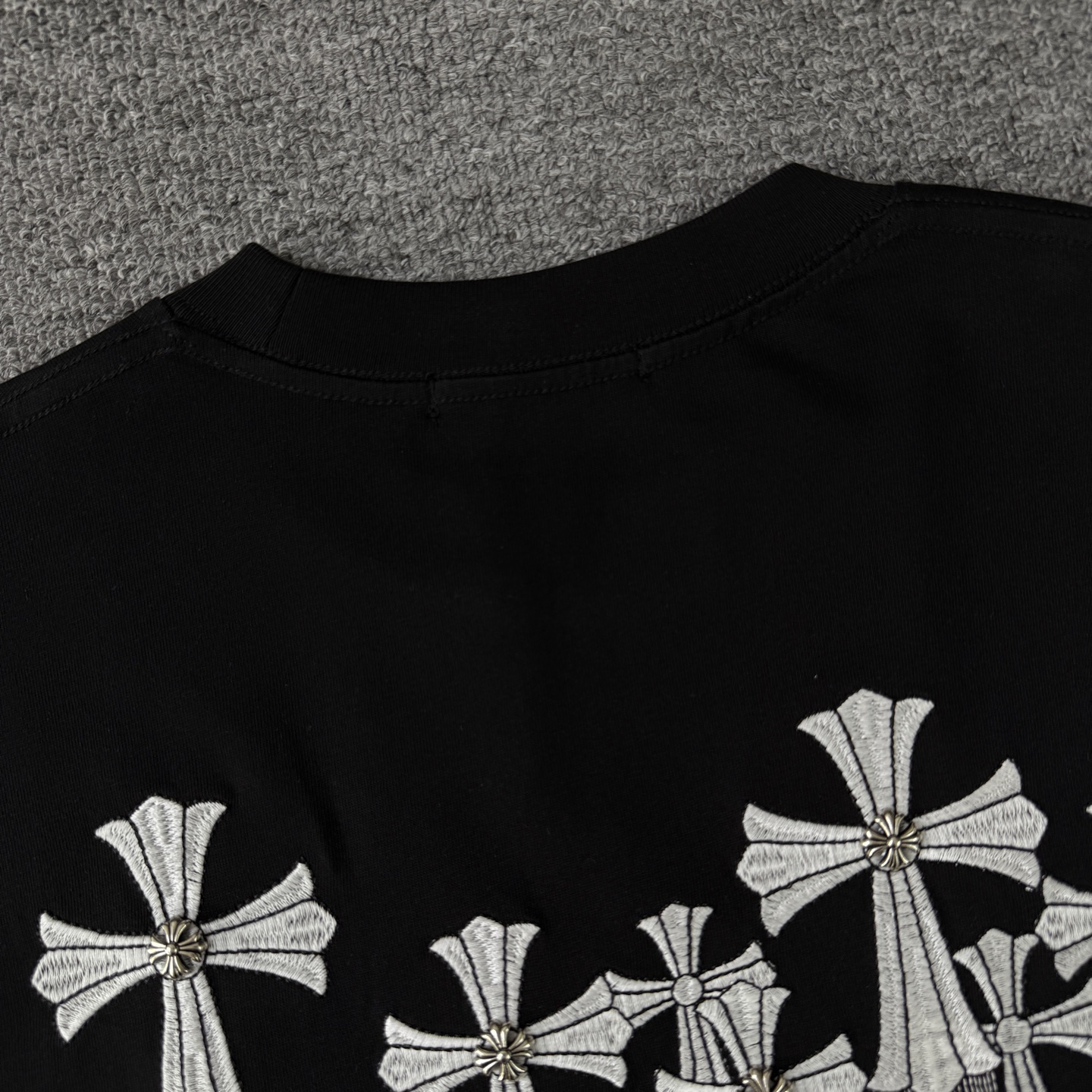 Chrome Hearts Chrome hearts克罗心CH26ss光变线刺绣重工短袖圆领T恤