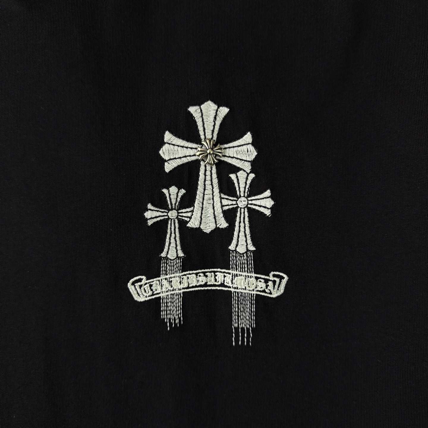 Chrome Hearts Chrome hearts克罗心CH26ss光变线刺绣重工短袖圆领T恤