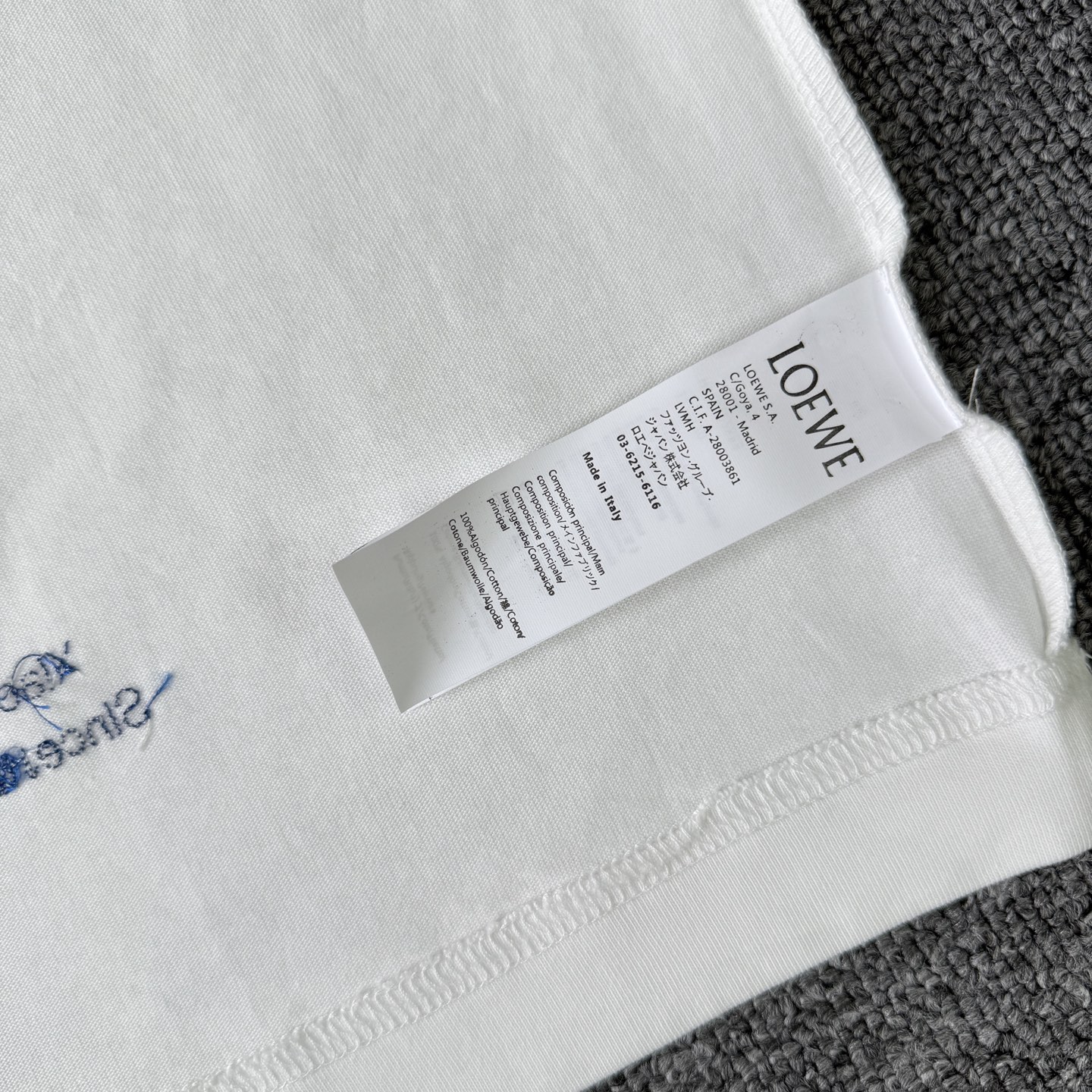 Loewe 罗意威LOEWE 26ss潮人限定款满印字母刺绣短袖圆领T恤