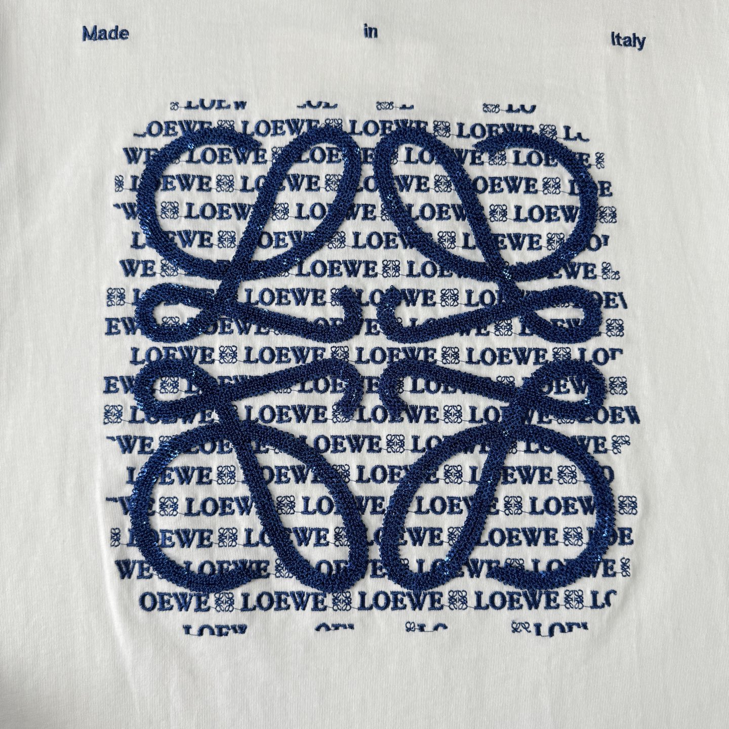 Loewe 罗意威LOEWE 26ss潮人限定款满印字母刺绣短袖圆领T恤