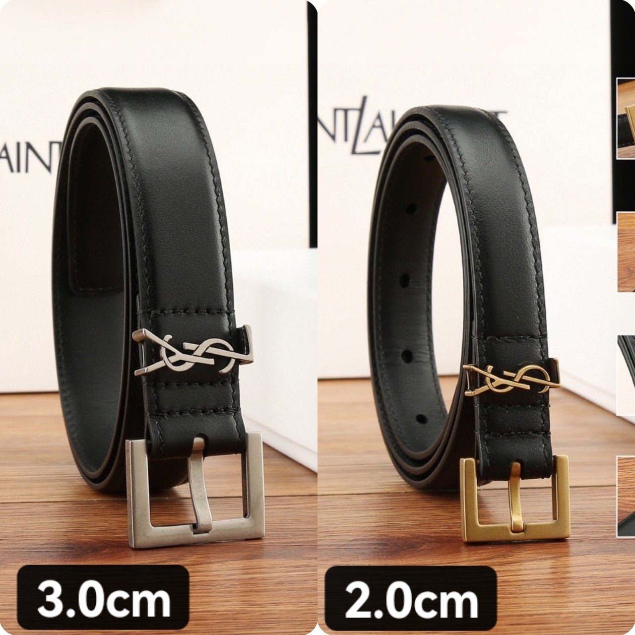 Original Saint Laurent women's belt with full packaging; (original mold) to highlight the effect; every detail of the p…