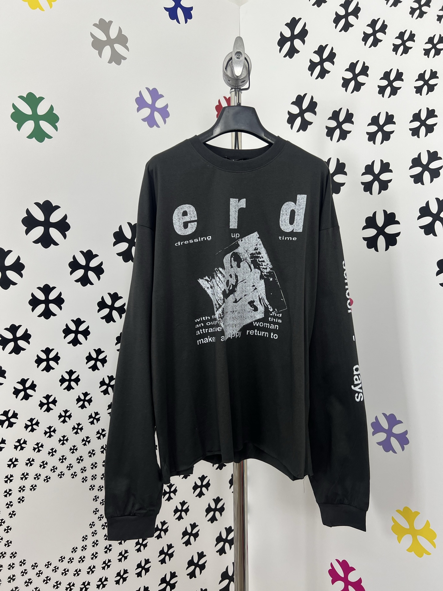 ERD Enfants Riches Deprimes Printed Long Sleeve Top – Washed Black – Unisex