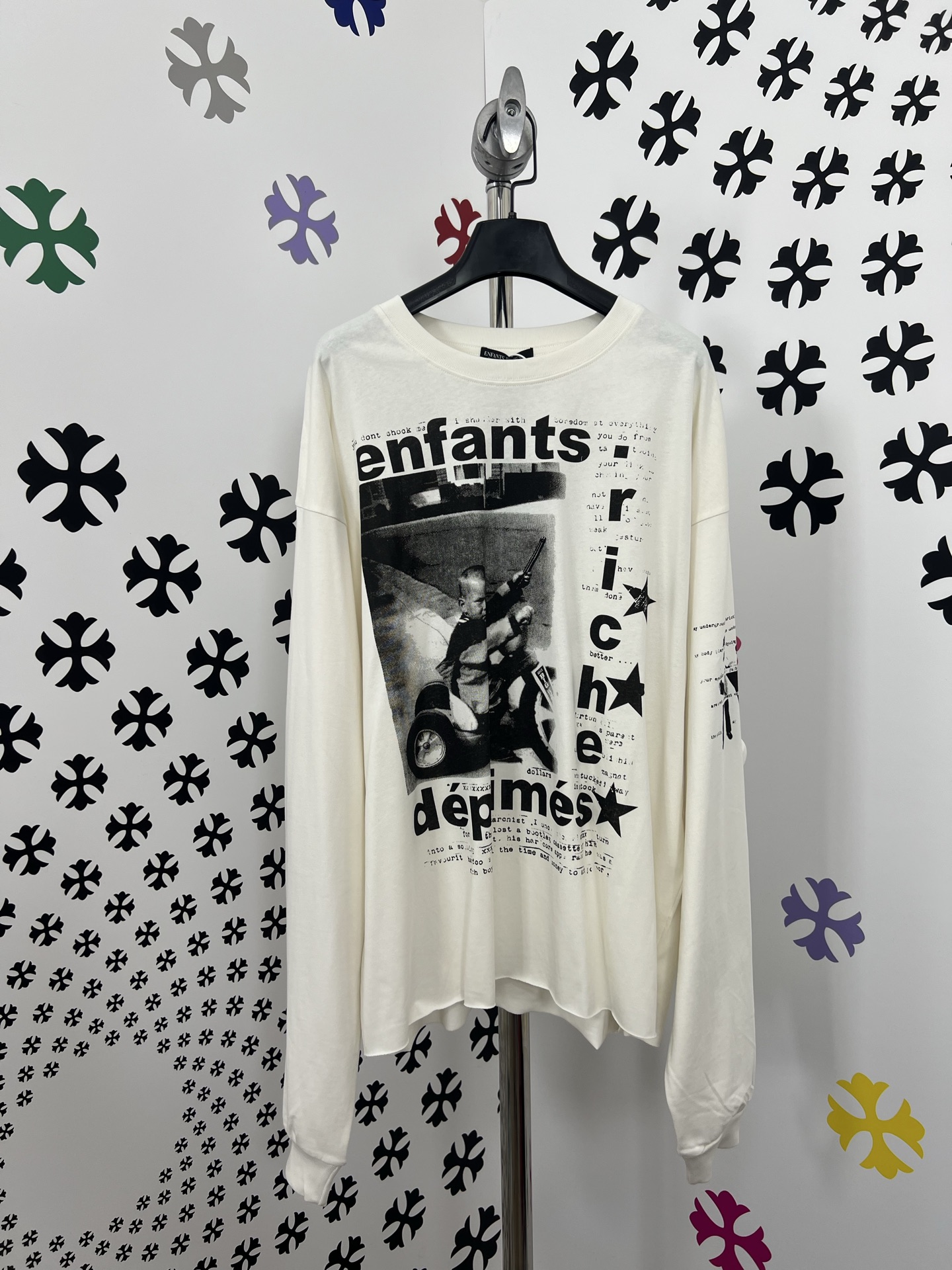 ERD Enfants Riches Deprimes Printed Long Sleeve Shirt – Washed Black