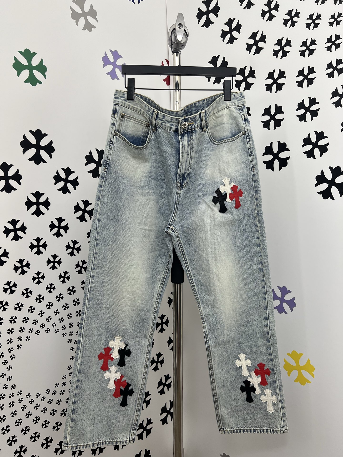 Chrome Hearts Cross Patch Denim Jeans - Premium Quality, Perfect Fit 2 i1752498123781 4529 0 0