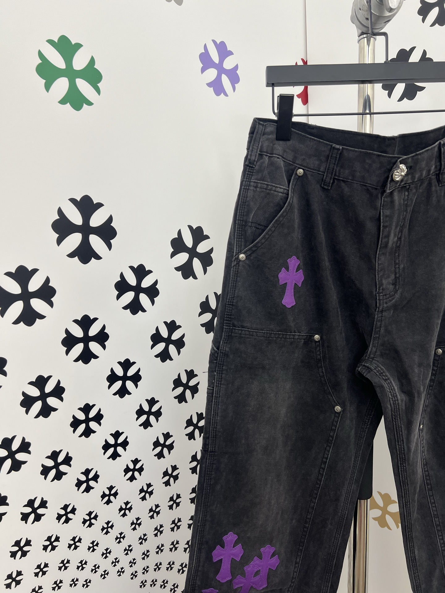 Chrome Hearts Jeans: Cross Patchwork, 925 Silver Buckle, Washed Denim - 2025 3 i1752498166867 6547 0 1