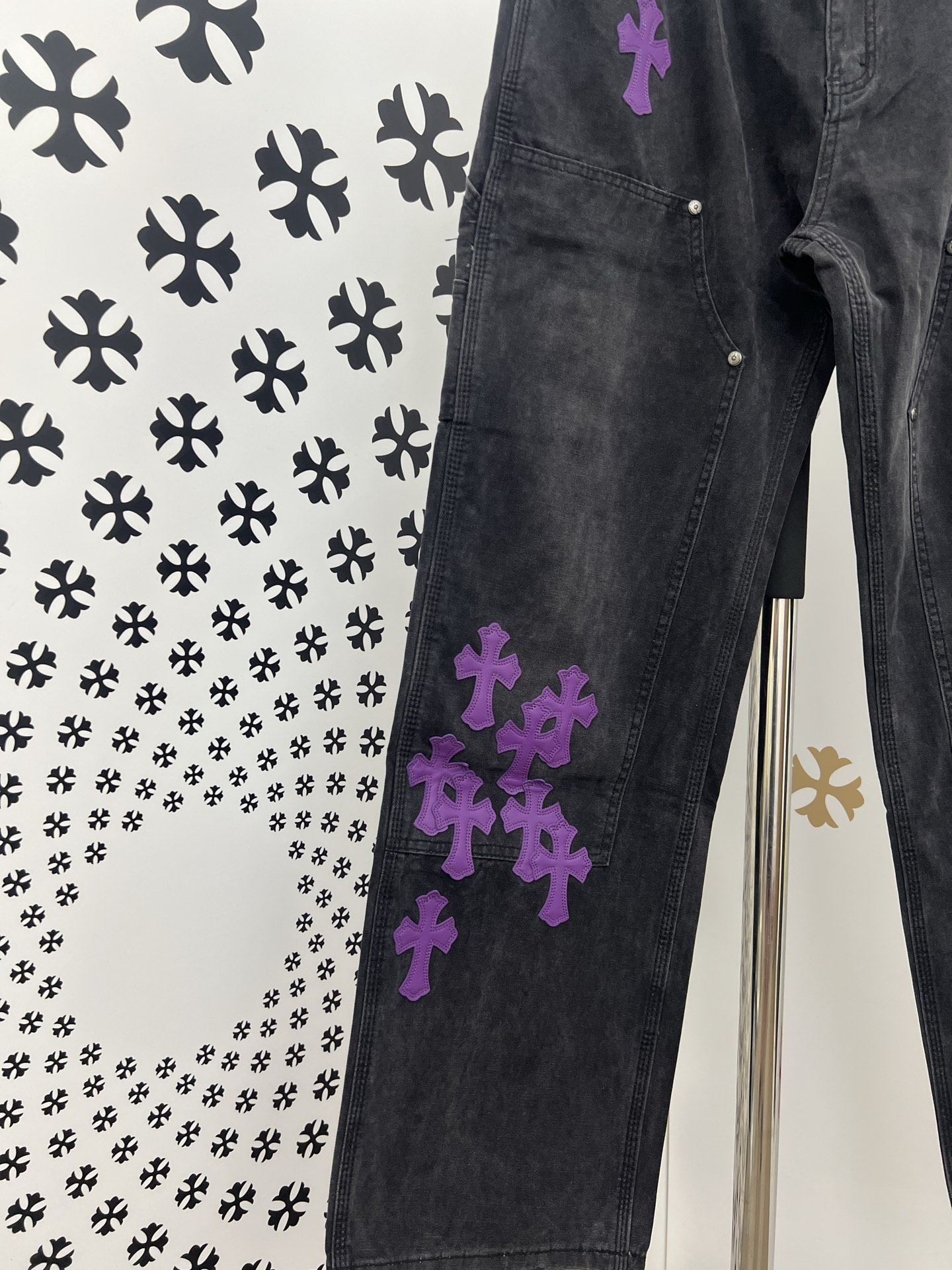 Chrome Hearts Jeans: Cross Patchwork, 925 Silver Buckle, Washed Denim - 2025 6 i1752498167019 1943 0 4