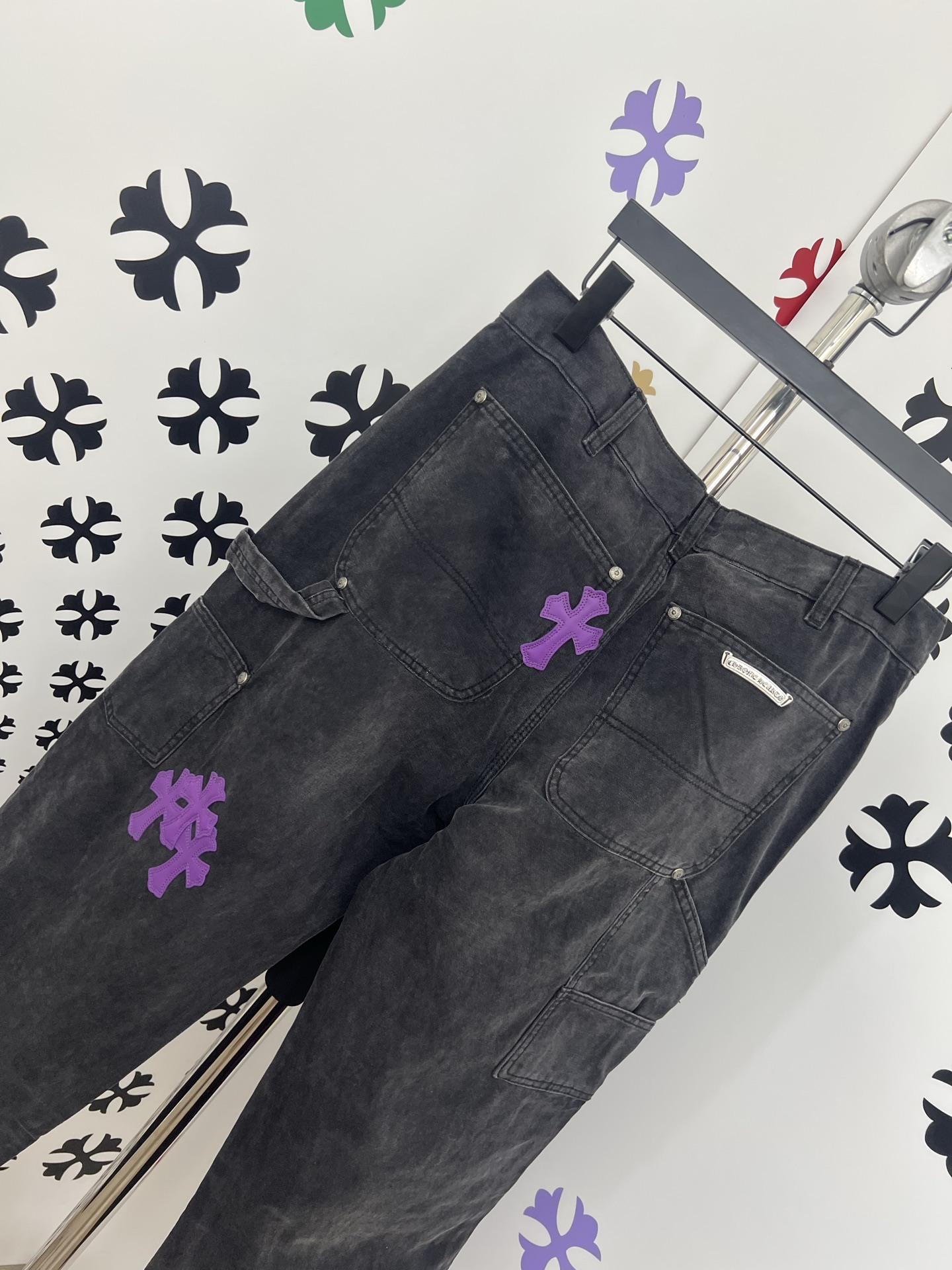 Chrome Hearts Jeans: Cross Patchwork, 925 Silver Buckle, Washed Denim - 2025 10 i1752498168792 1708 0 8