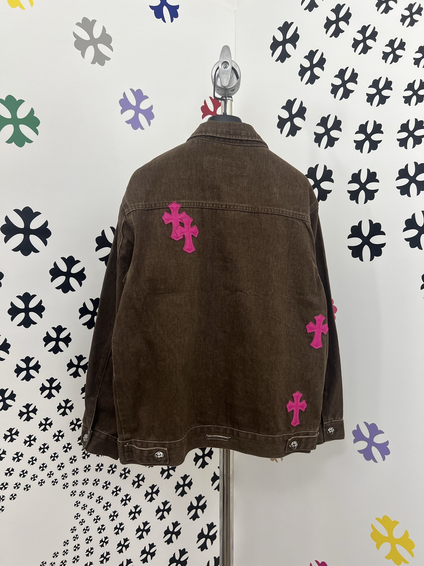 Chrome Hearts Cross Patch Denim Jacket - Washed Black, Genuine Leather Accents 9 i1753383182794 1701 0 7