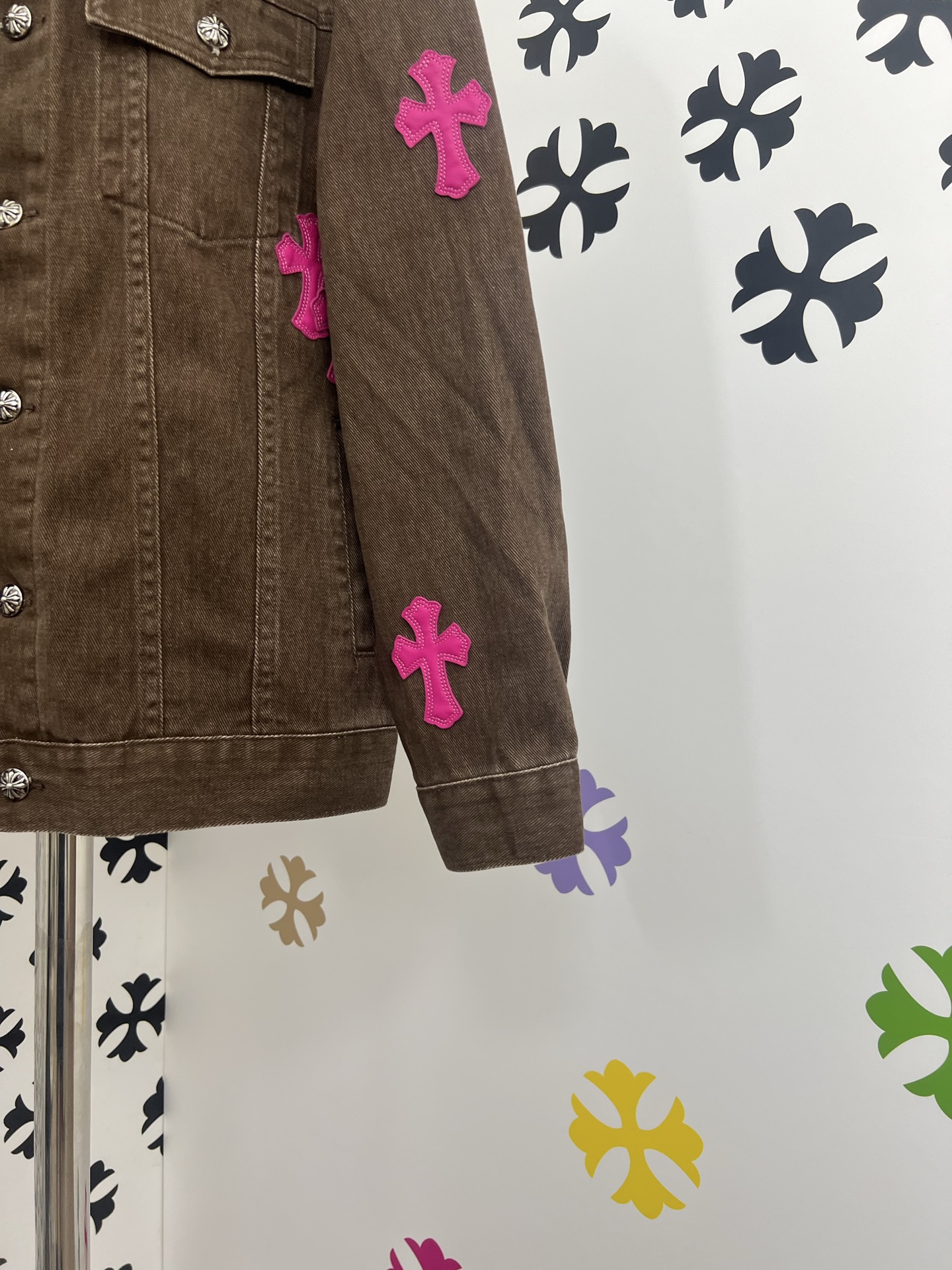 Chrome Hearts Cross Patch Denim Jacket - Washed Black, Genuine Leather Accents 7 i1753383182807 4024 0 5