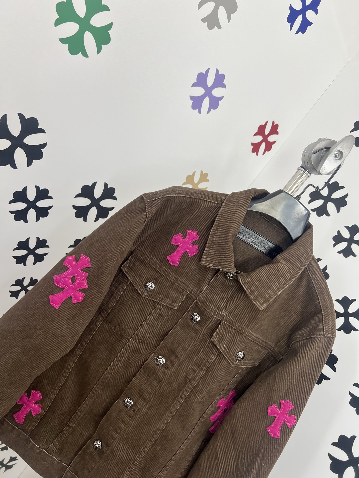 Chrome Hearts Cross Patch Denim Jacket - Washed Black, Genuine Leather Accents 8 i1753383186241 5802 0 6
