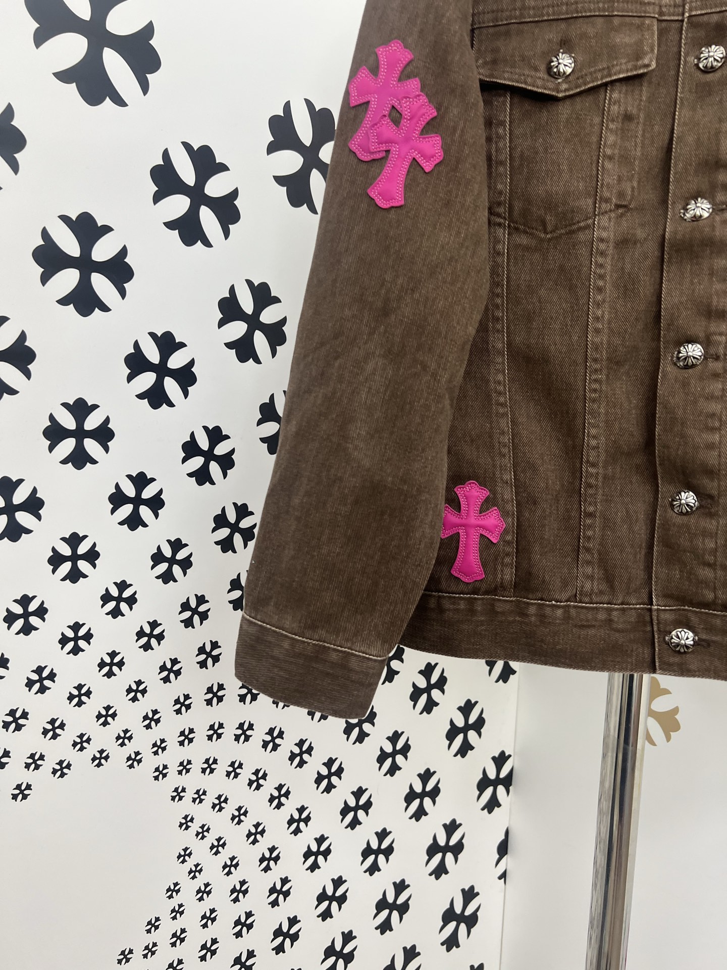 Chrome Hearts Cross Patch Denim Jacket - Washed Black, Genuine Leather Accents 6 i1753383186298 6032 0 4