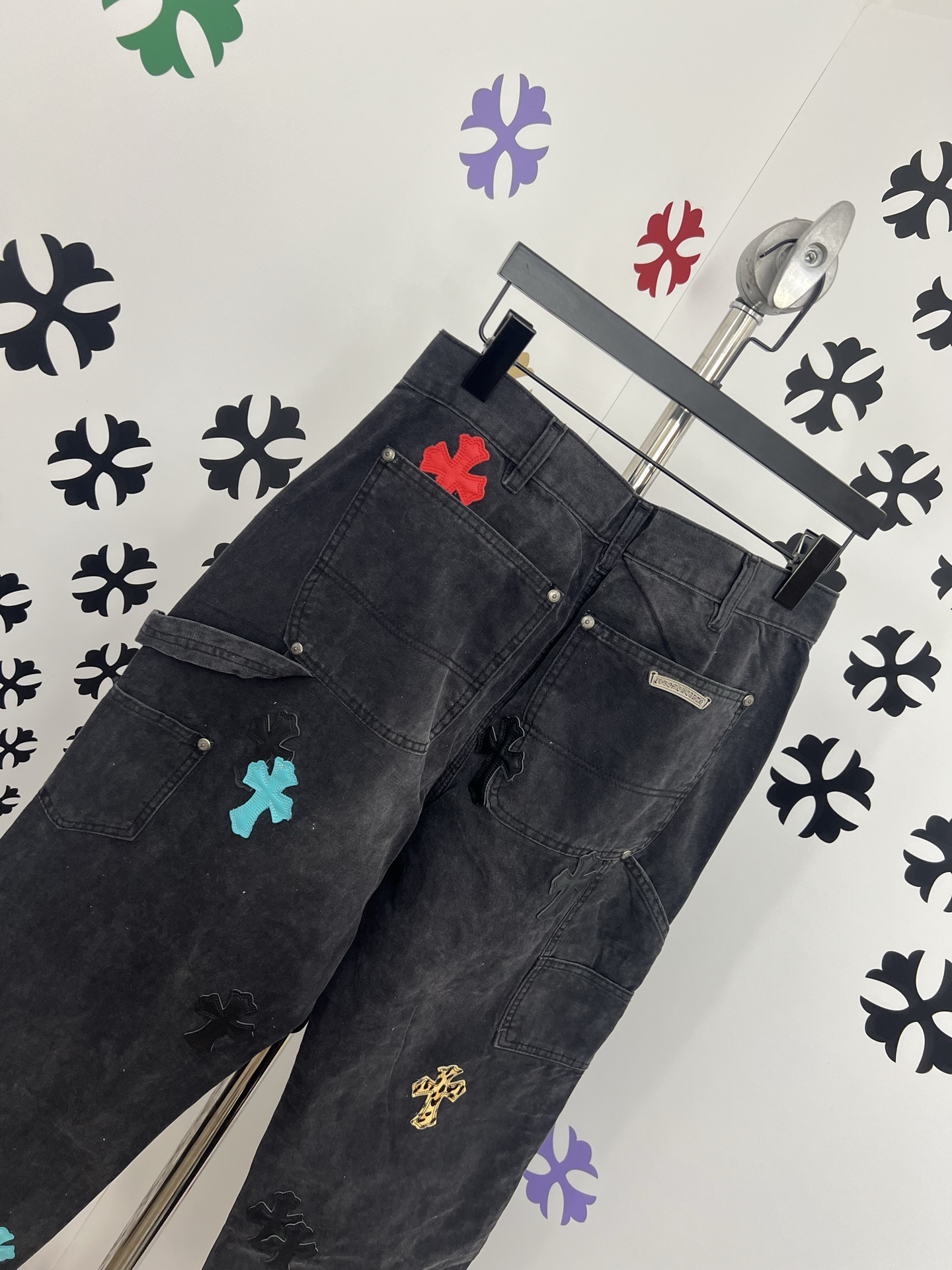 CH Chrome Hearts Cross Patchwork Jeans - Premium Denim, Silver Accents 10 i1753780757708 448 0 8