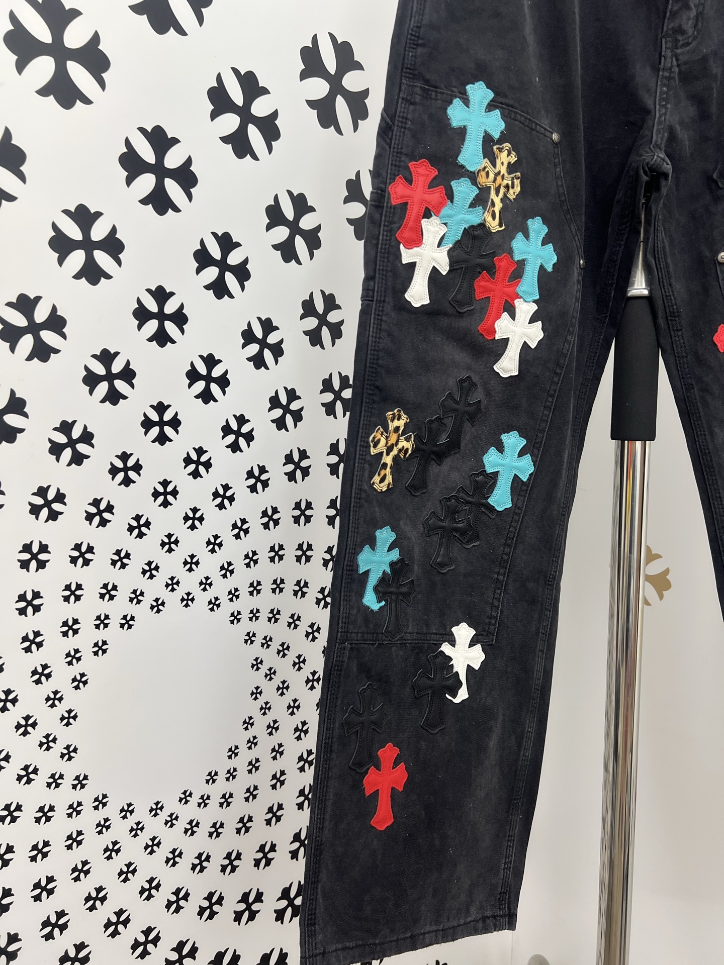 CH Chrome Hearts Cross Patchwork Jeans - Premium Denim, Silver Accents 6 i1753780757879 7088 0 4