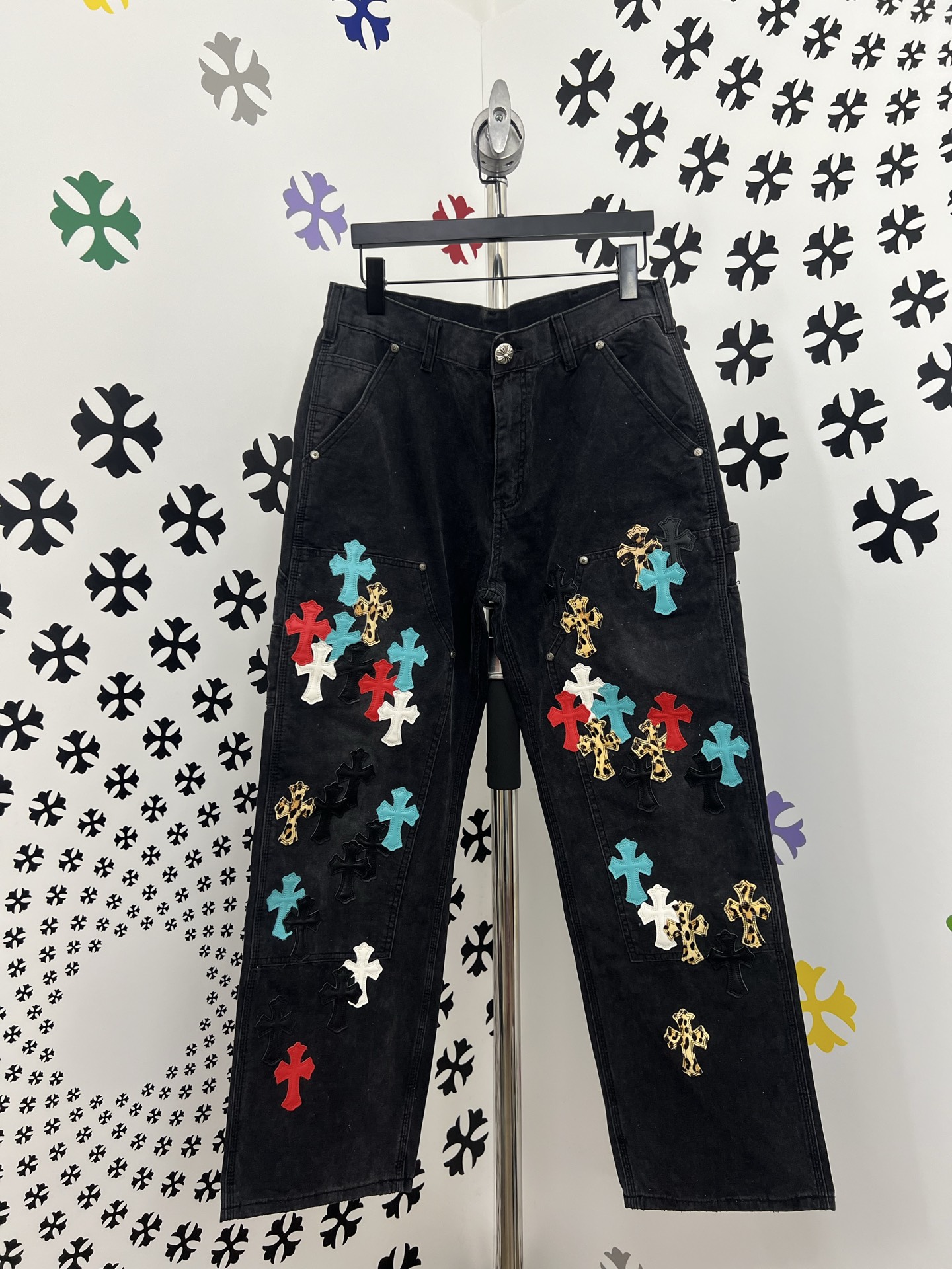 CH Chrome Hearts Cross Patchwork Jeans - Premium Denim, Silver Accents 2 i1753780760727 1932 0 0