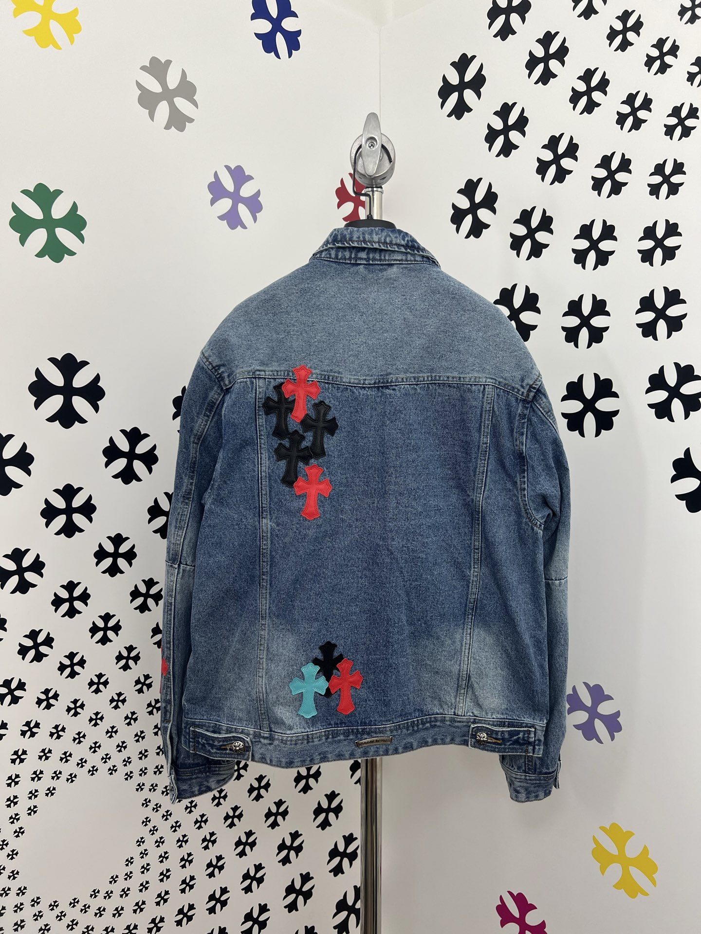 Chrome Hearts Cross Patch Denim Jacket - Washed Blue, Genuine Leather Accents 8 i1753781064875 1569 0 6