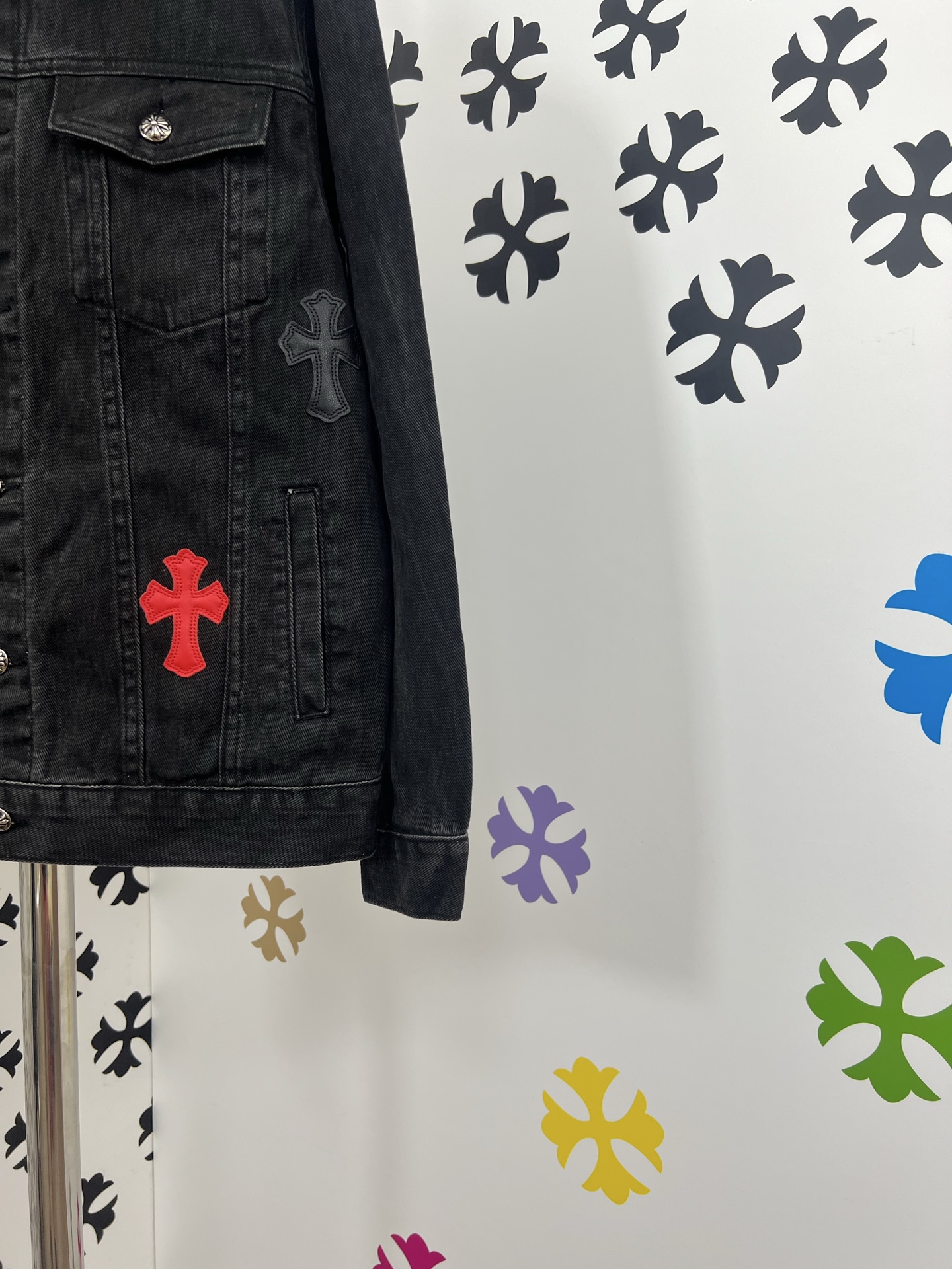 CH Chrome Hearts Multicolor Cross Denim Jacket - Perfect Fit & Detailing 7 i1754028740691 8401 0 5