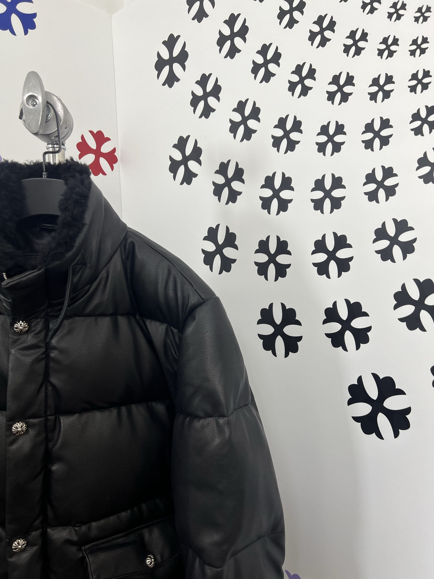 Chrome Hearts Fur Collar Leather Down Jacket - Stylish & Warm - S to 3XL 4 i1755009136790 8507 0 2