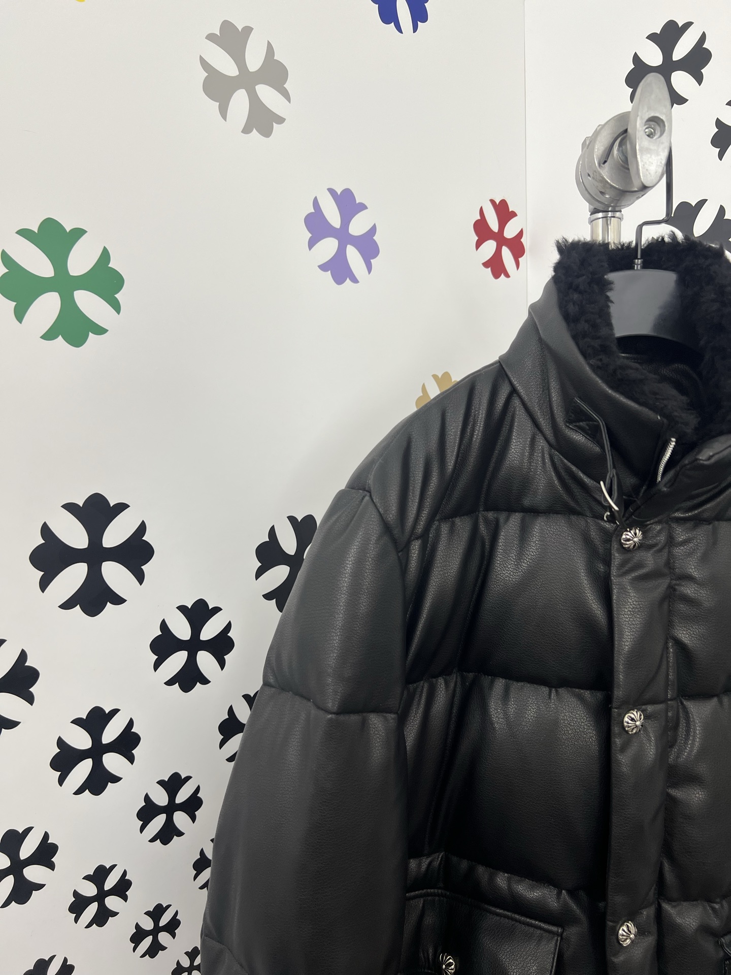 Chrome Hearts Fur Collar Leather Down Jacket - Stylish & Warm - S to 3XL 3 i1755009136815 6855 0 1