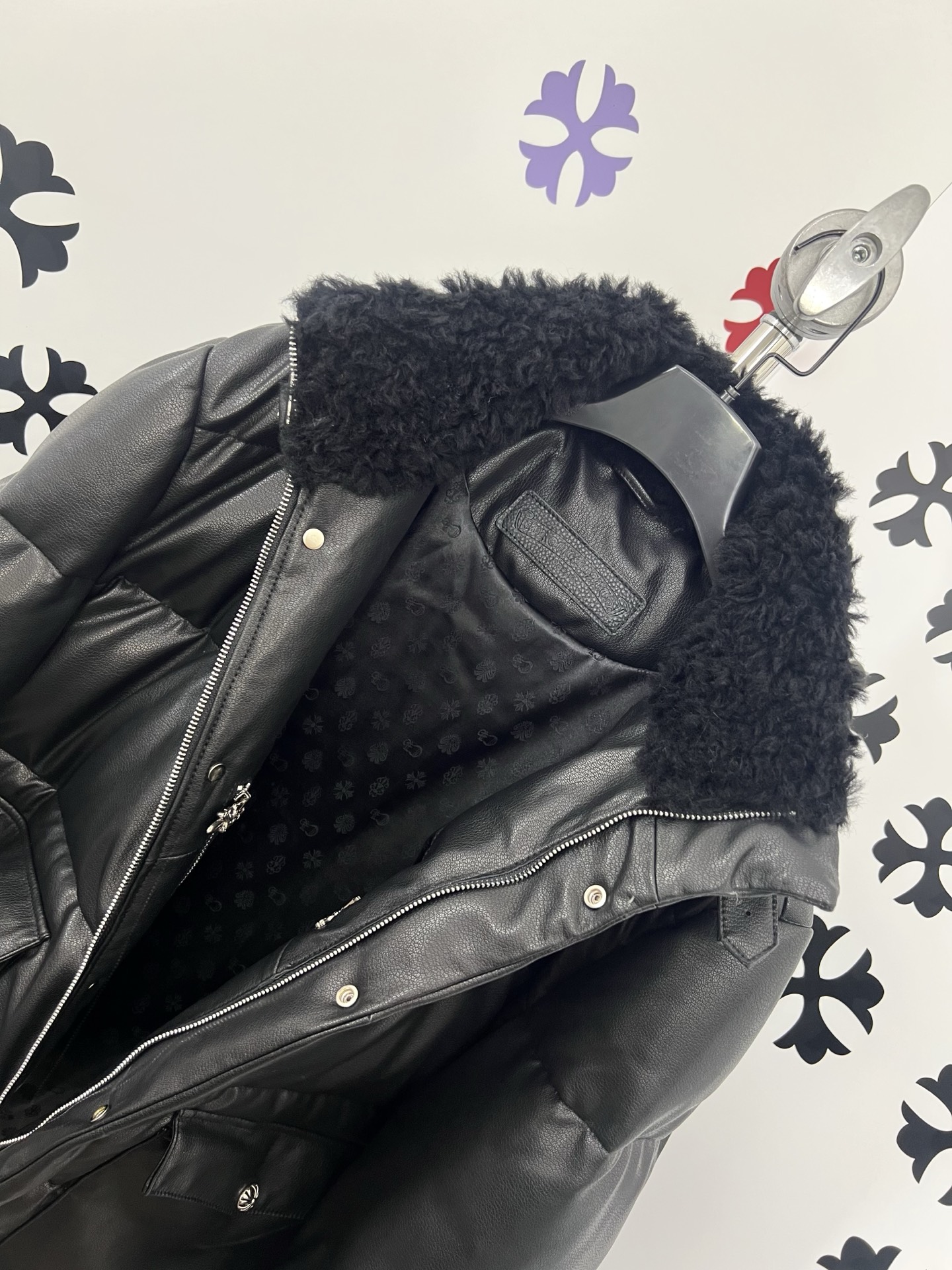 Chrome Hearts Fur Collar Leather Down Jacket - Stylish & Warm - S to 3XL 9 i1755009139151 39 0 7