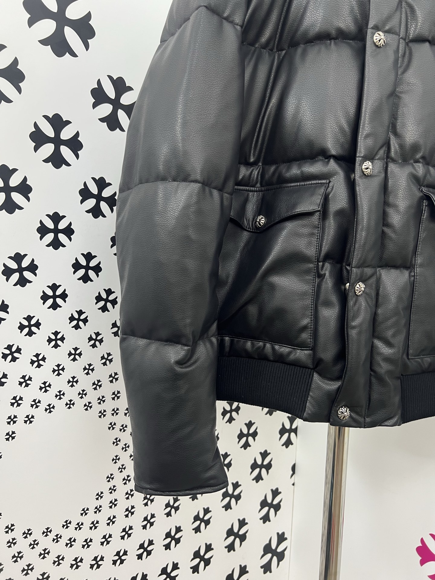 Chrome Hearts Fur Collar Leather Down Jacket - Stylish & Warm - S to 3XL 6 i1755009139250 4567 0 4