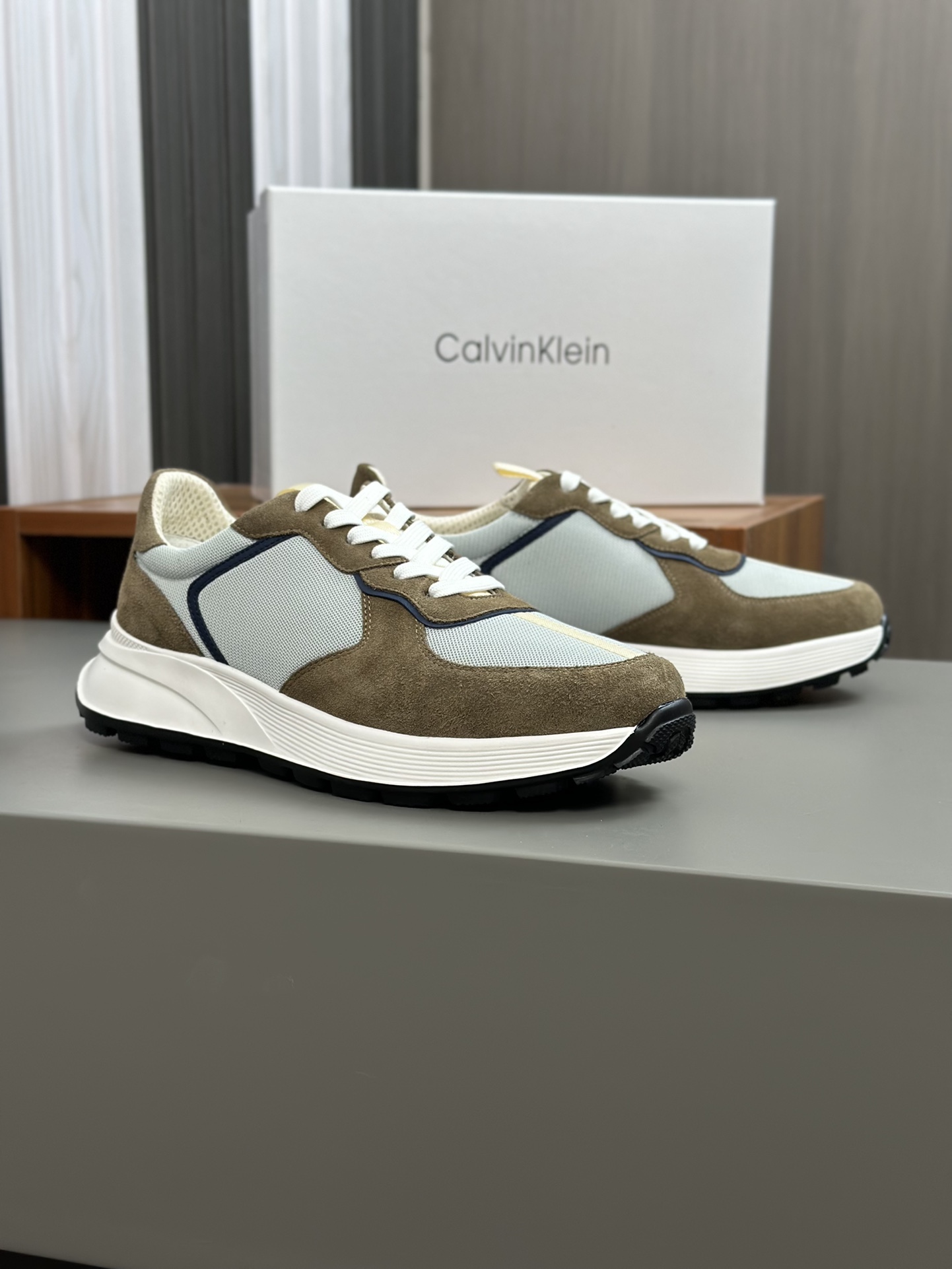 [Calvin Klein] Calvin Klein (CK) P410 - Calidad de gama alta Original único - Exterior: Piel de bece