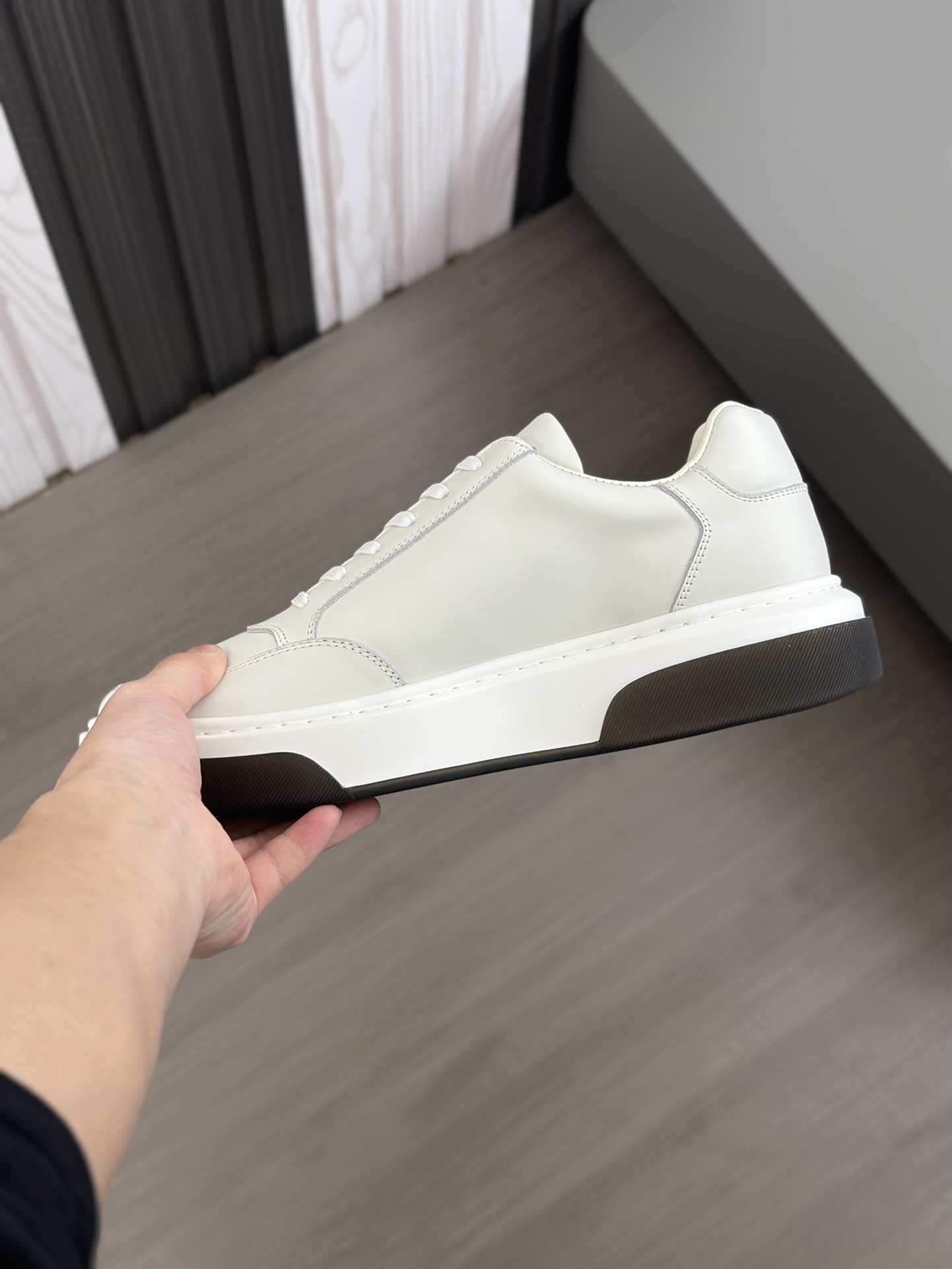alta calidad [PRADA] zapatillas de deporte de los hombres de la calle fritos nueva llegada, contador