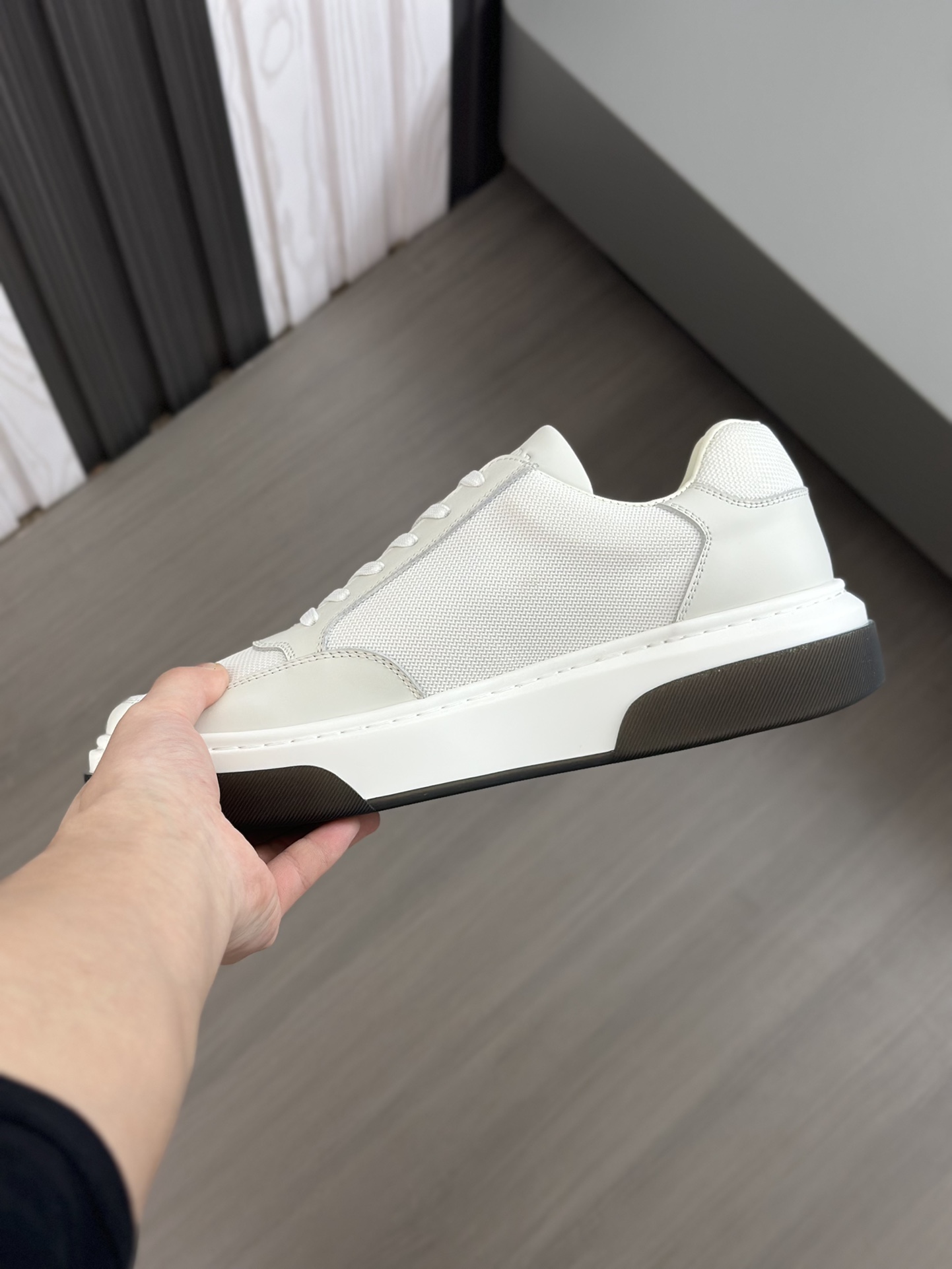 alta calidad [PRADA] zapatillas de deporte de los hombres de la calle fritos nueva llegada, contador