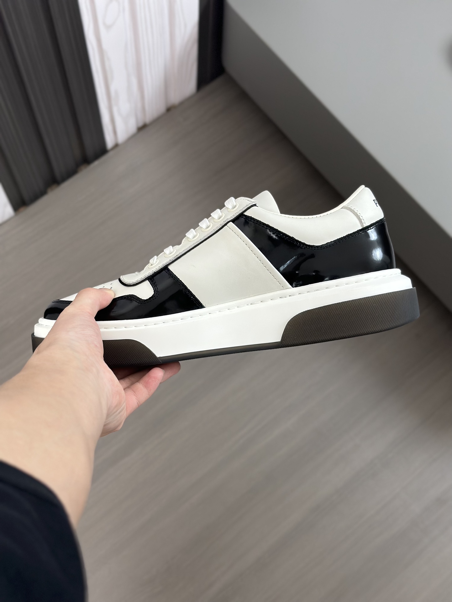 alta calidad [PRADA] zapatillas de deporte de los hombres de la calle fritos nueva llegada, contador