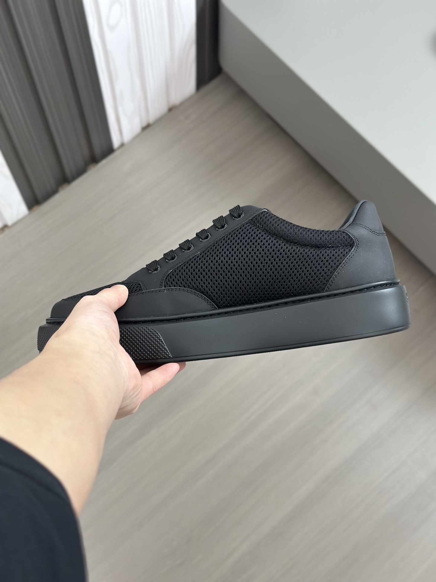 alta calidad [PRADA] zapatillas de deporte de los hombres de la calle fritos nueva llegada, contador