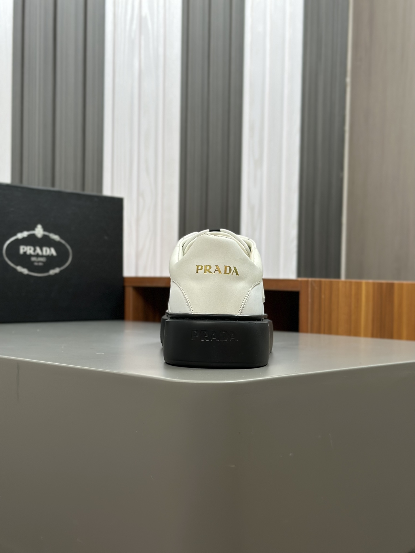 alta calidad [PRADA] zapatillas de deporte de los hombres de la calle fritos nueva llegada, contador