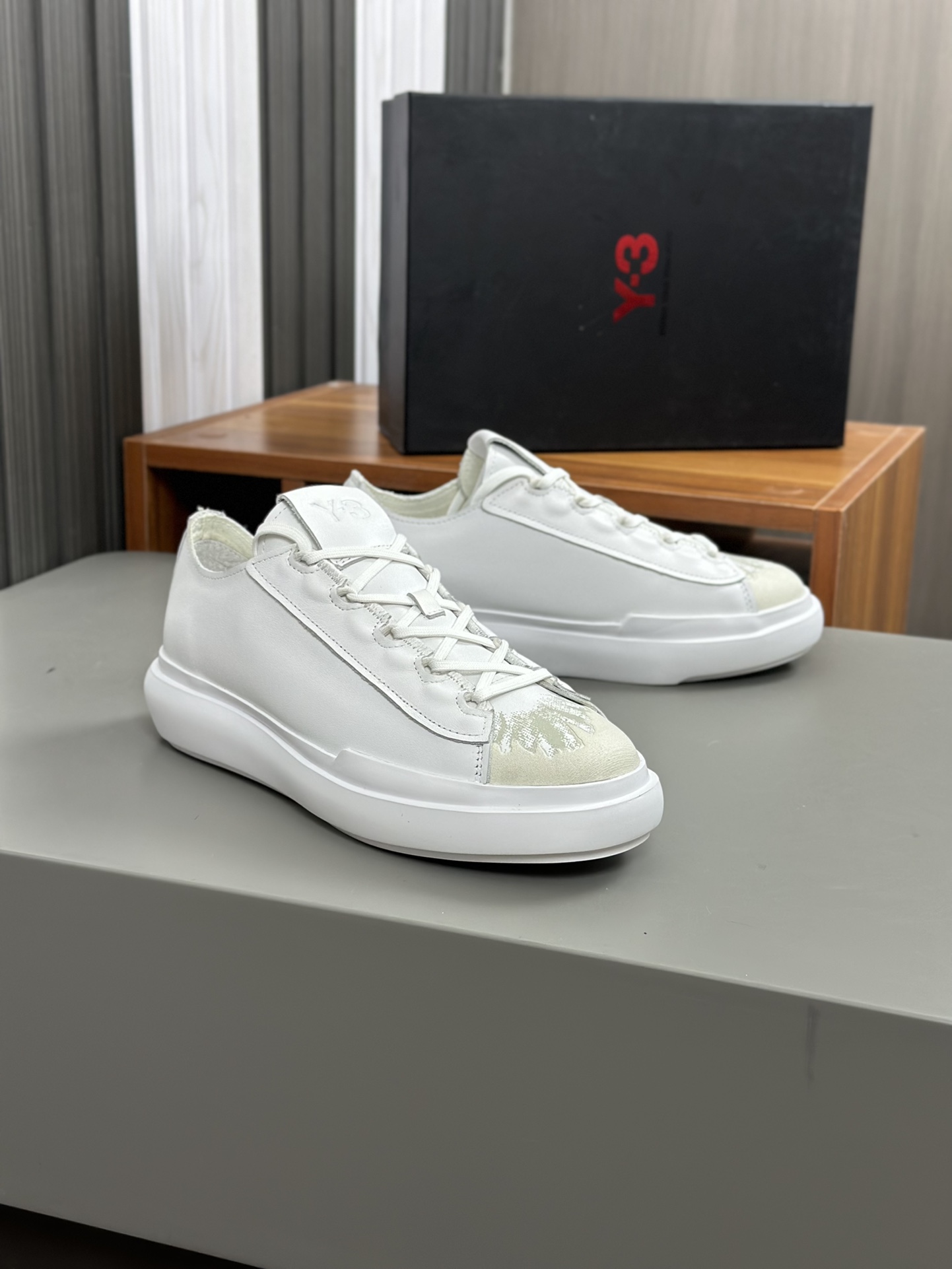 (Modelo Graffiti Todo Piel) Y-3 Centennial Lo Nuevo Zapatillas de deporte casuales de cuero de tela 