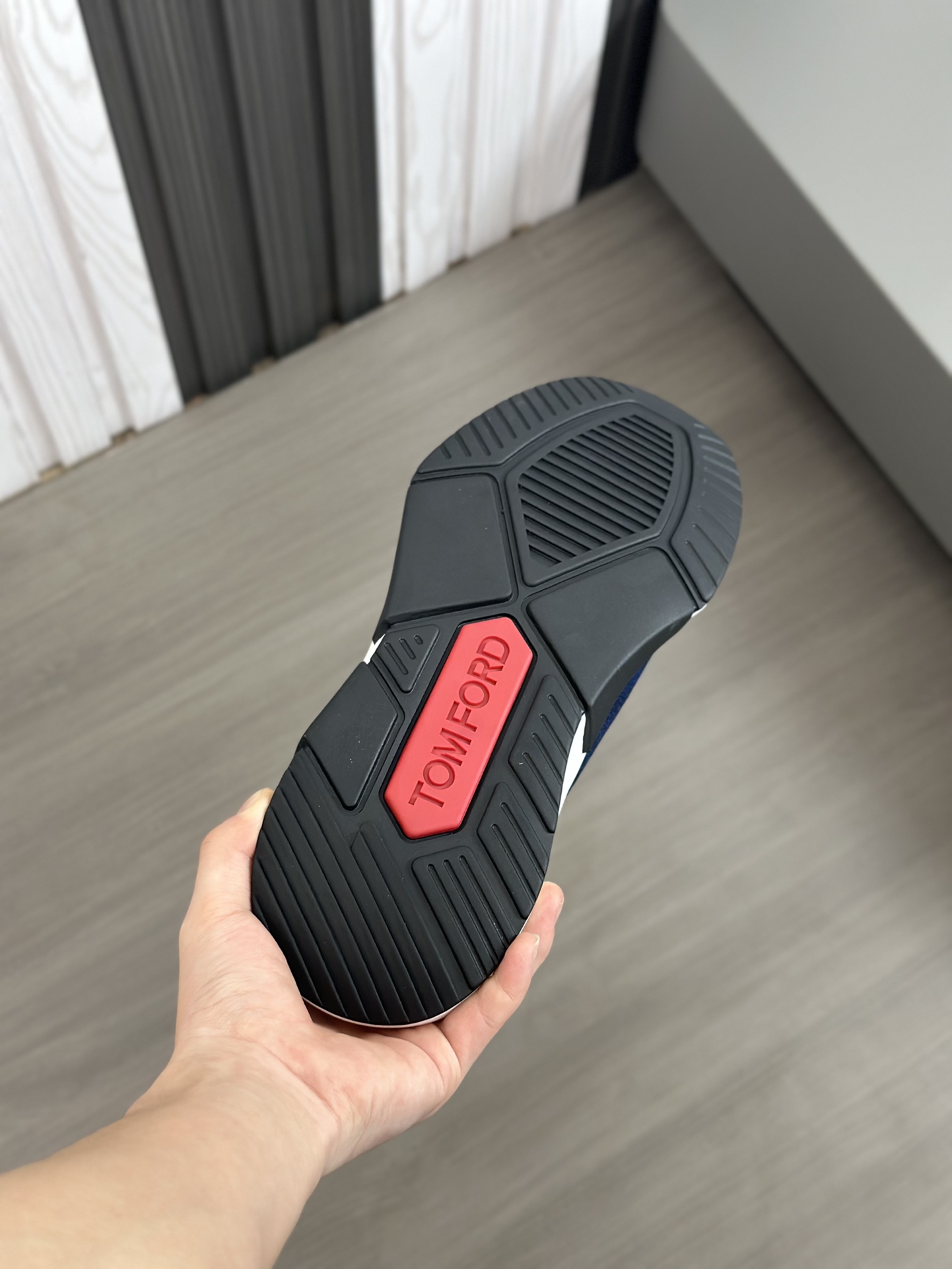 TOM FORD zapatillas bajas de puntoTejido de punto de alta densidad con artesanía de piel de vacuno, 