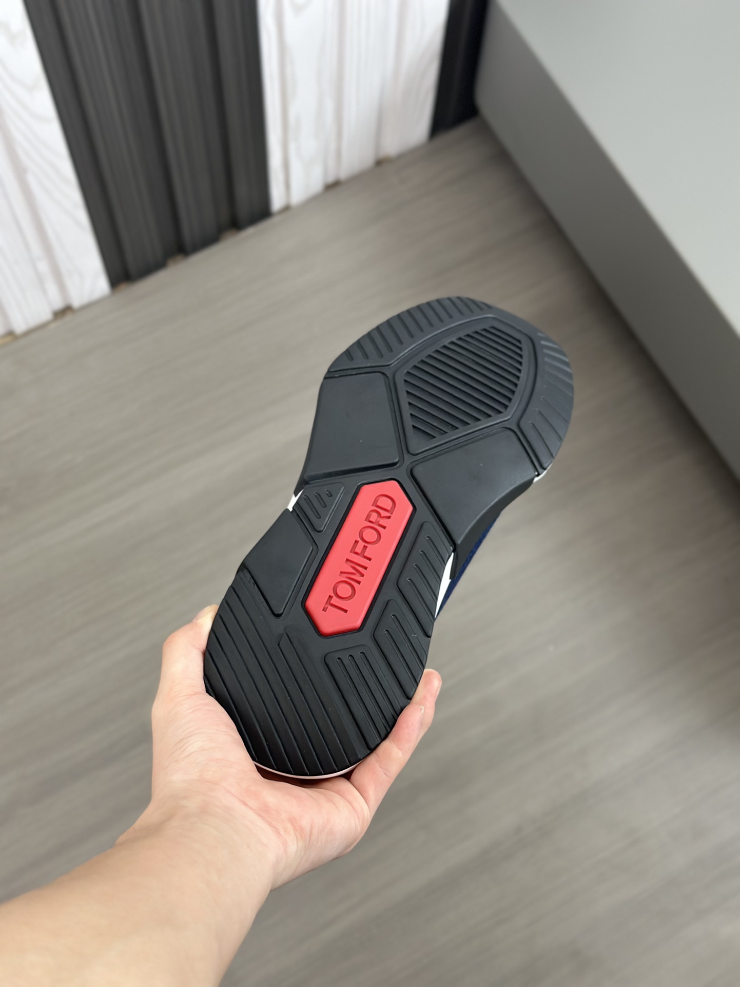 TOM FORD zapatillas bajas de puntoTejido de punto de alta densidad con artesanía de piel de vacuno, 