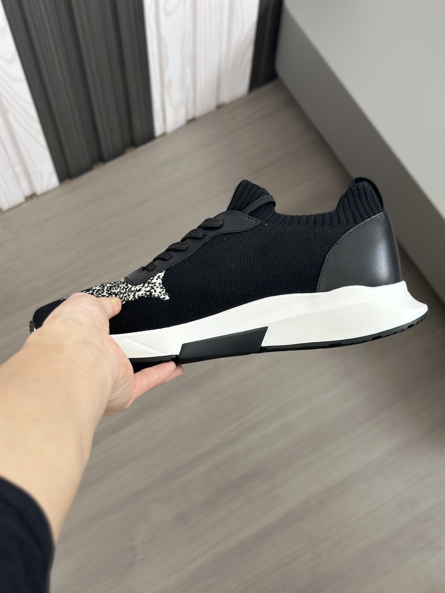 TOM FORD zapatillas bajas de puntoTejido de punto de alta densidad con artesanía de piel de vacuno, 