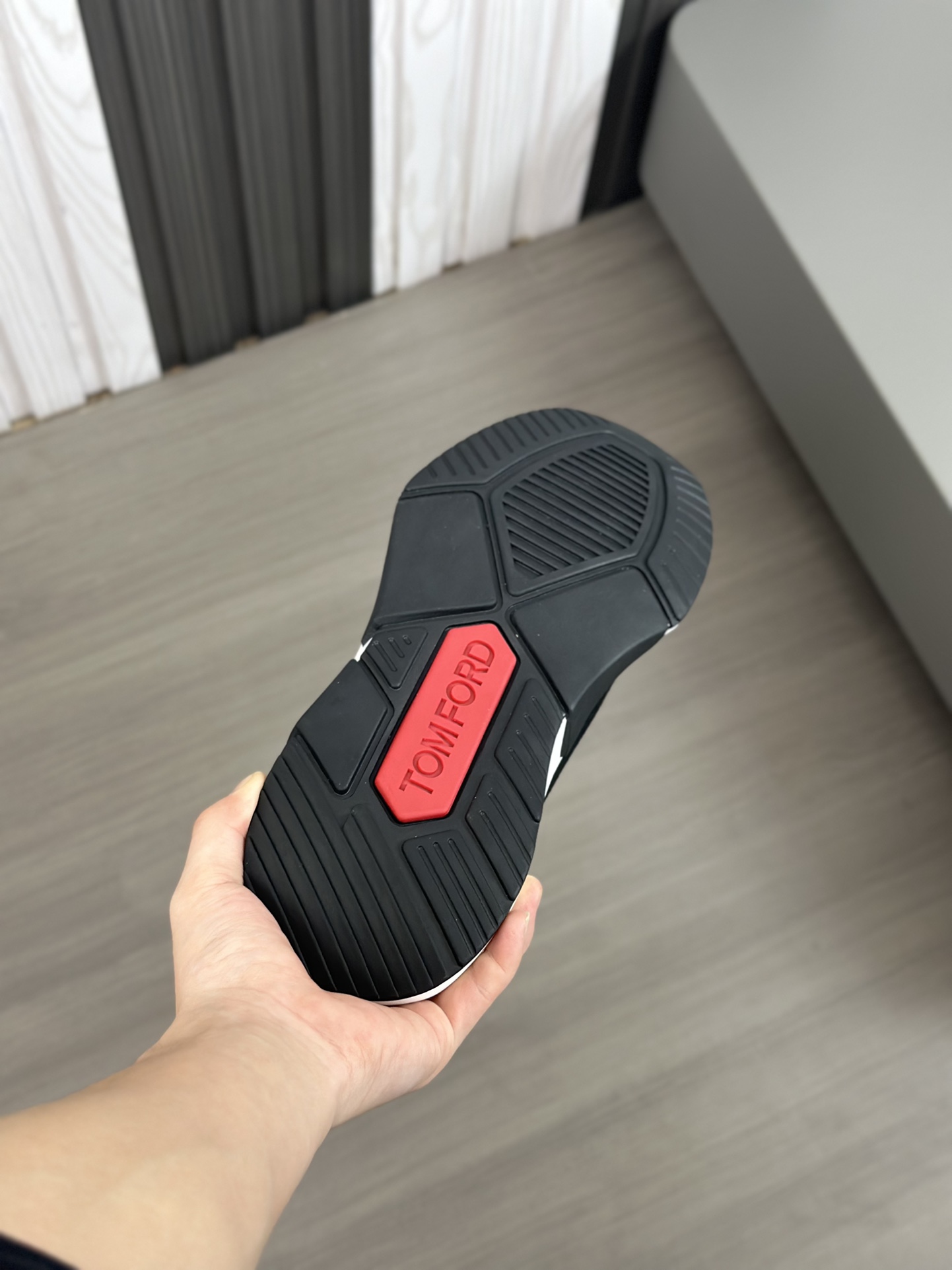 TOM FORD zapatillas bajas de puntoTejido de punto de alta densidad con artesanía de piel de vacuno, 