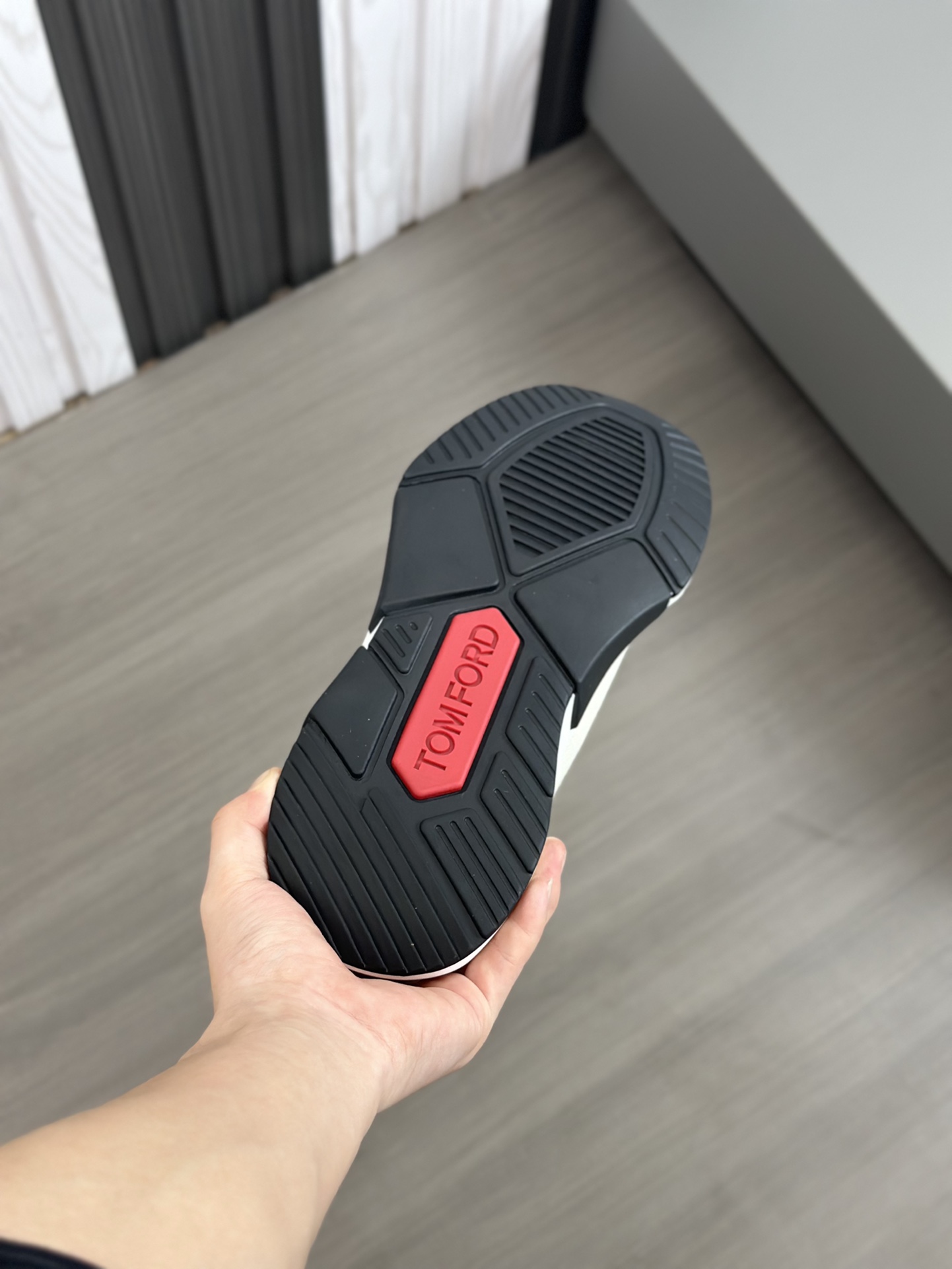 TOM FORD zapatillas bajas de puntoTejido de punto de alta densidad con artesanía de piel de vacuno, 