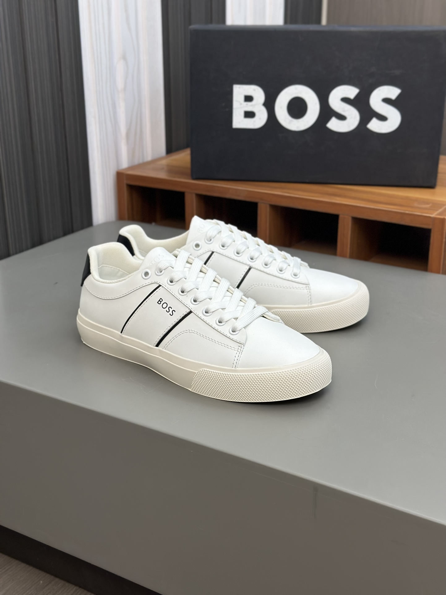 Boss zapatillas de deporte casuales de los hombres, la versión original del molde abierto, capa de l