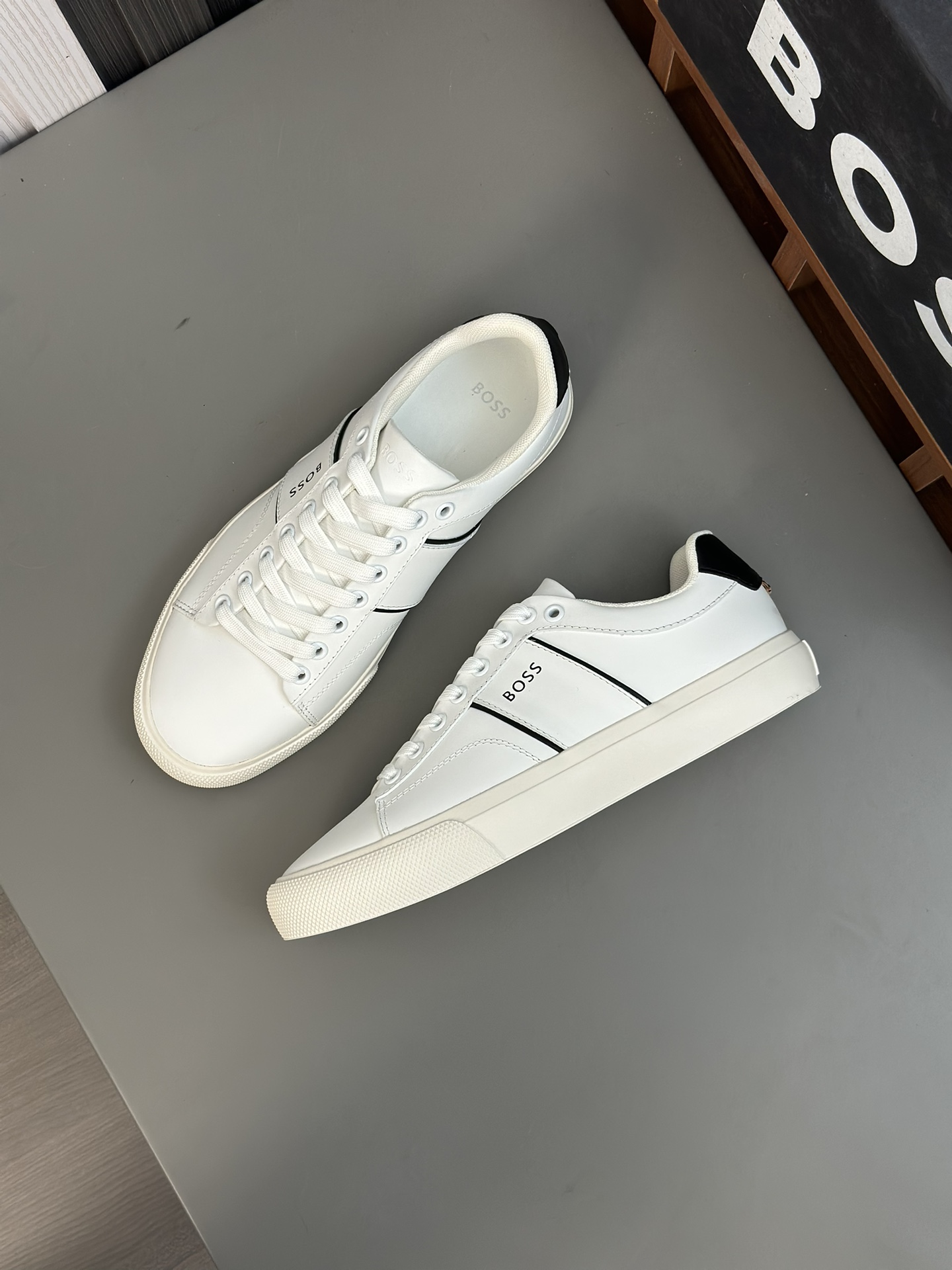 Boss zapatillas de deporte casuales de los hombres, la versión original del molde abierto, capa de l