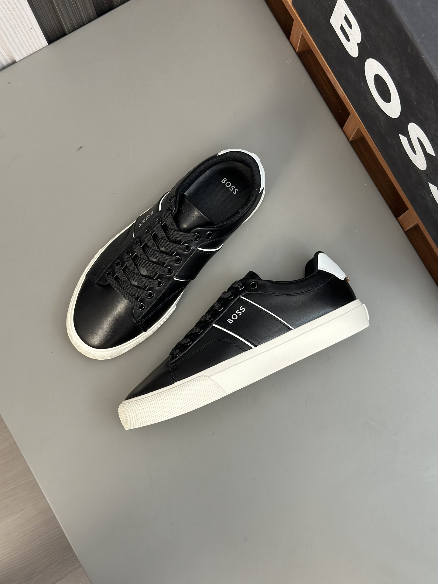 Boss zapatillas de deporte casuales de los hombres, la versión original del molde abierto, capa de l