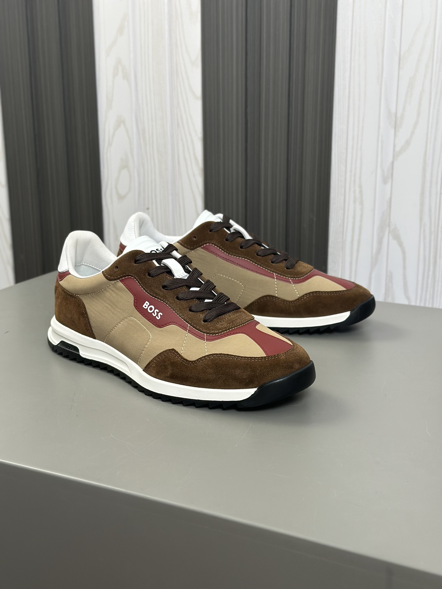 Boss zapatillas de deporte casuales de los hombres, la versión original del molde abierto, capa de l