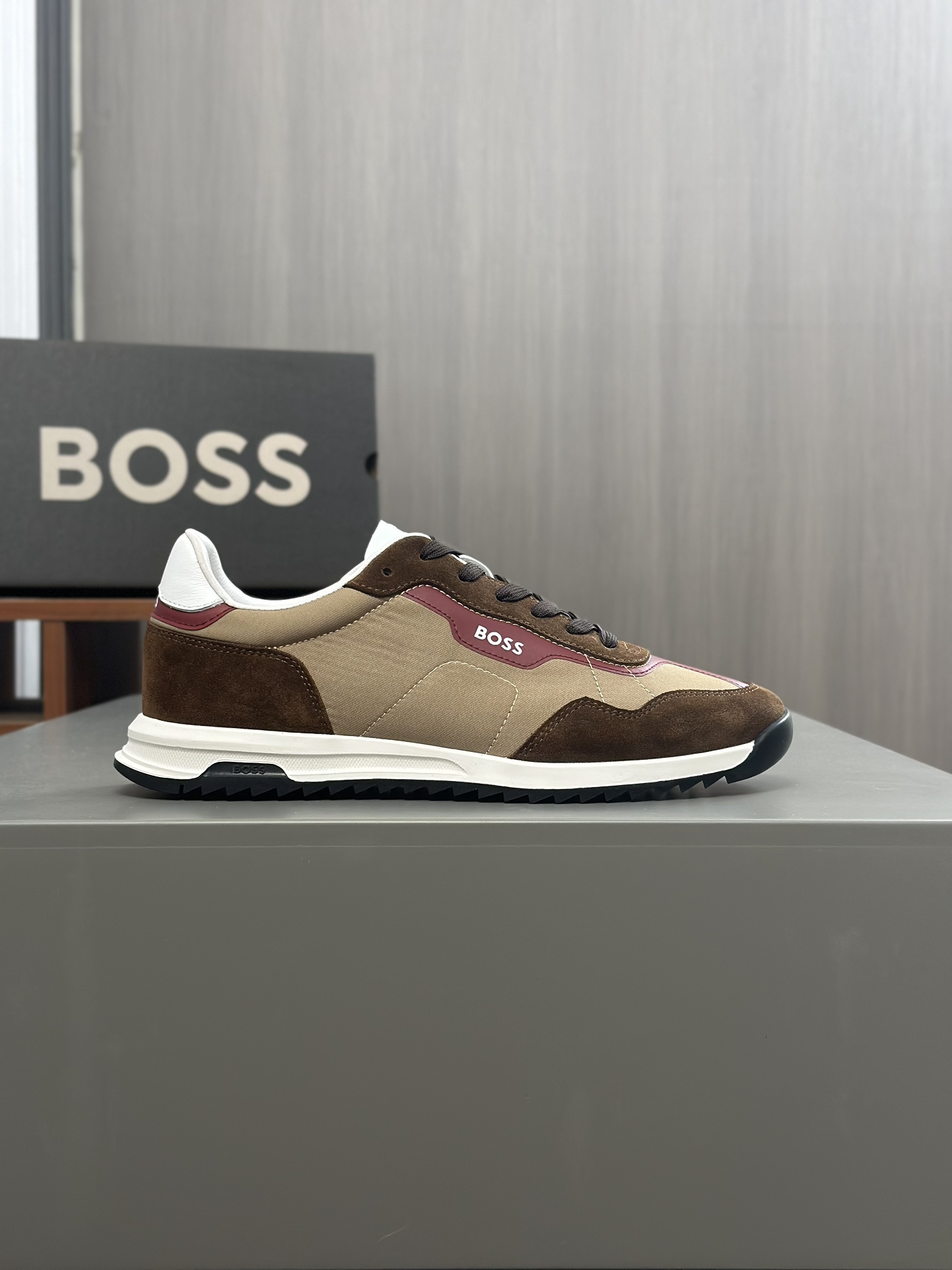Boss zapatillas de deporte casuales de los hombres, la versión original del molde abierto, capa de l