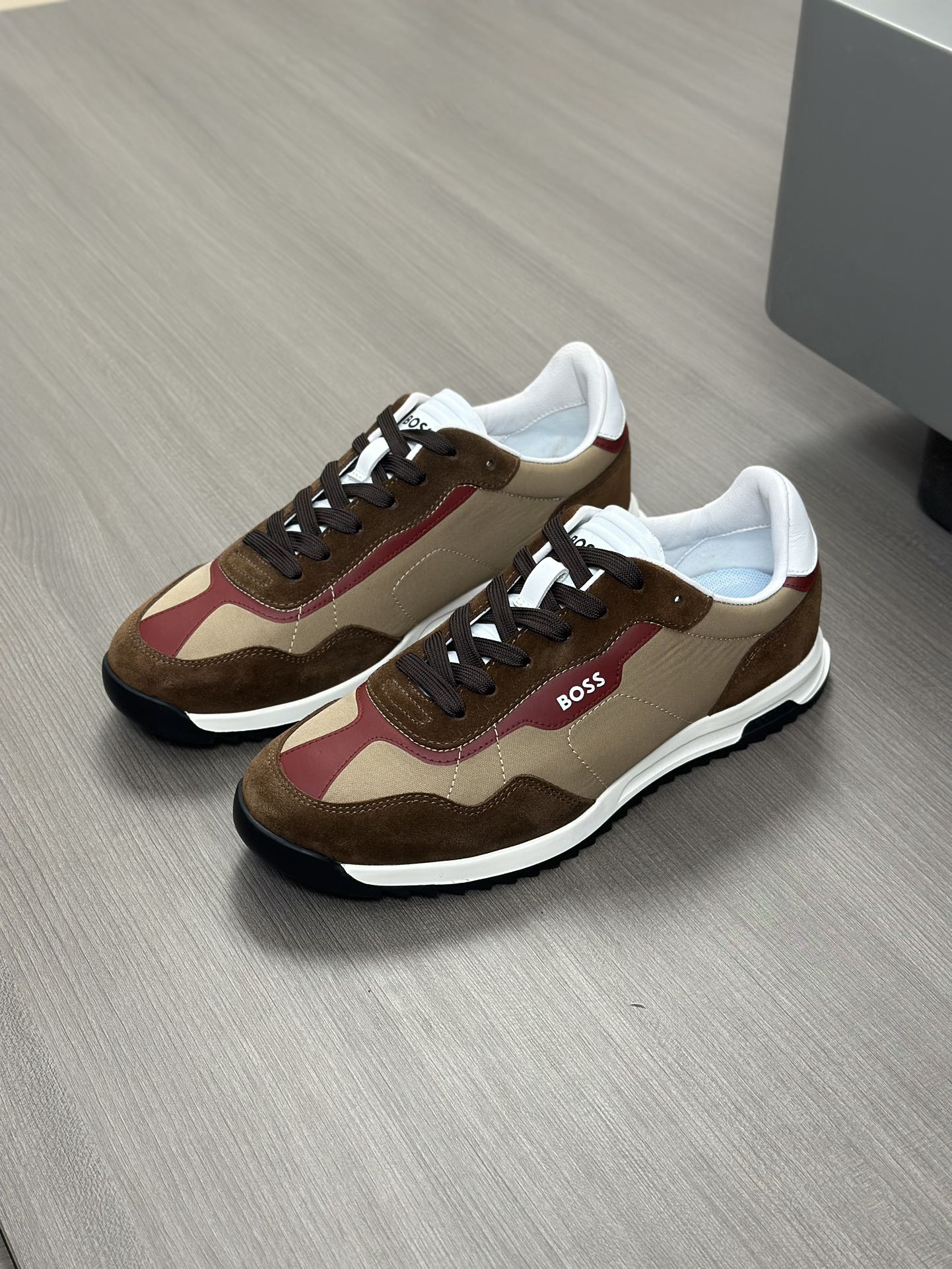 Boss zapatillas de deporte casuales de los hombres, la versión original del molde abierto, capa de l
