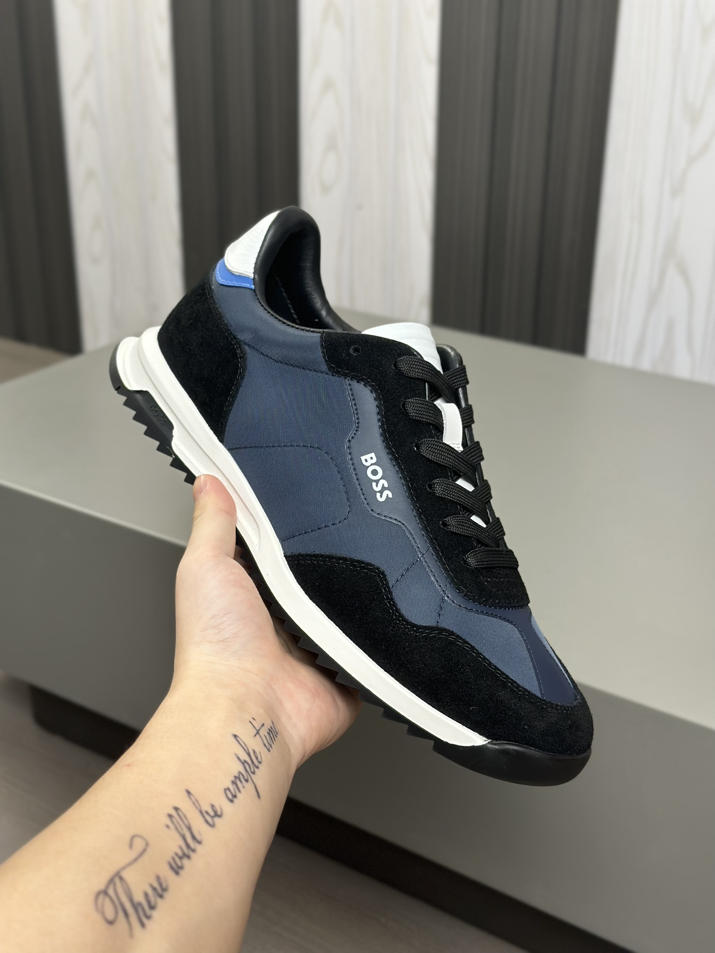 Boss zapatillas de deporte casuales de los hombres, la versión original del molde abierto, capa de l